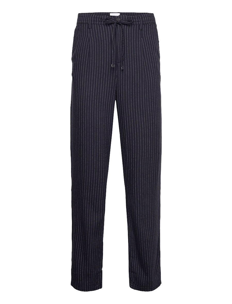 Lindbergh - Linen woven striped pants - pantalons en lin - navy - 1