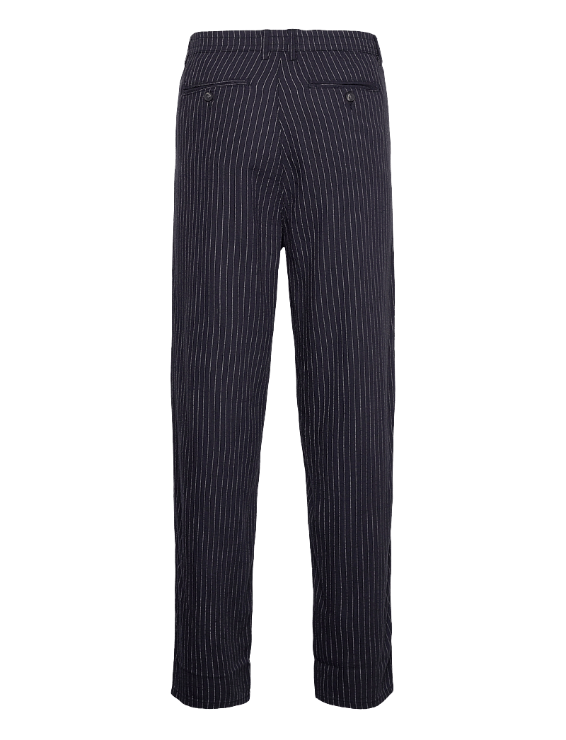 Lindbergh - Linen woven striped pants - linased püksid - navy - 2