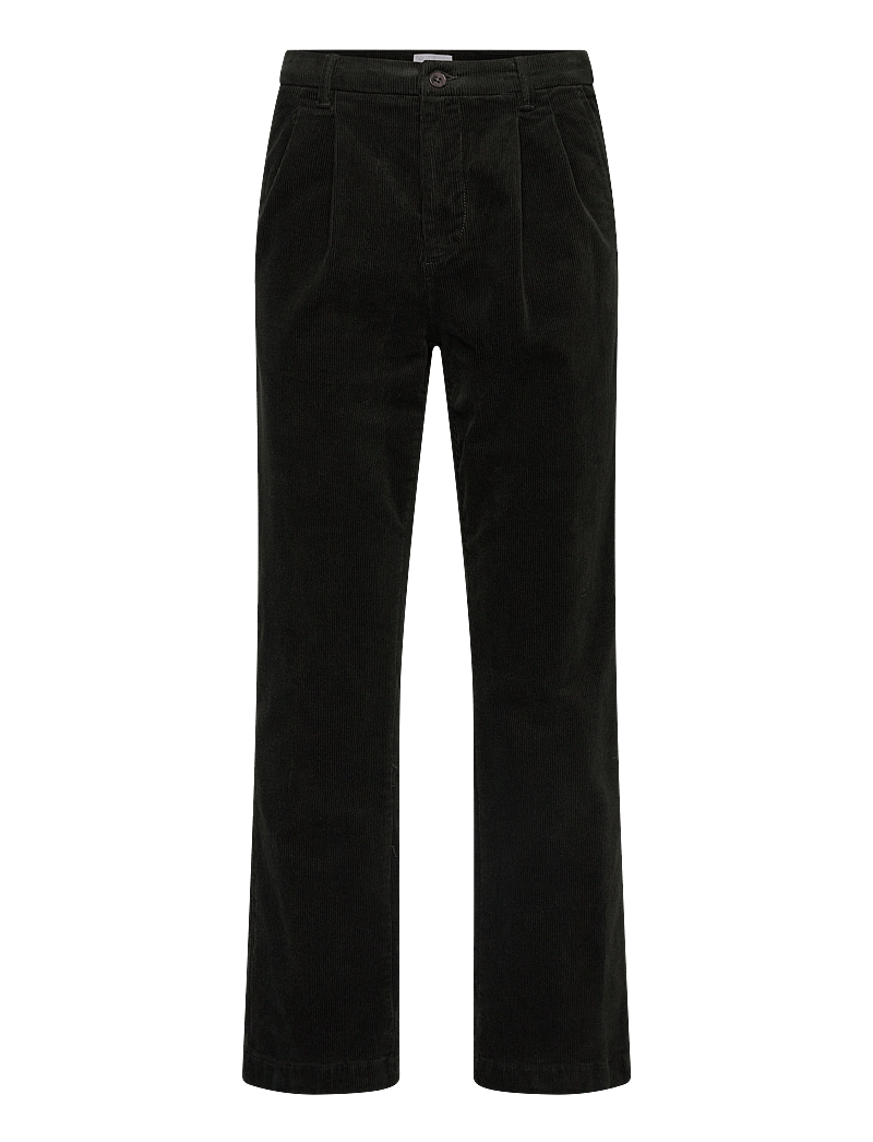 Lindbergh - Wide fit corduroy pants - chinos - dk army - 0