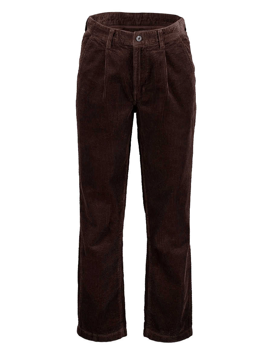 Lindbergh - Seersucker corduroy chino pants - chinos - dk brown - 0