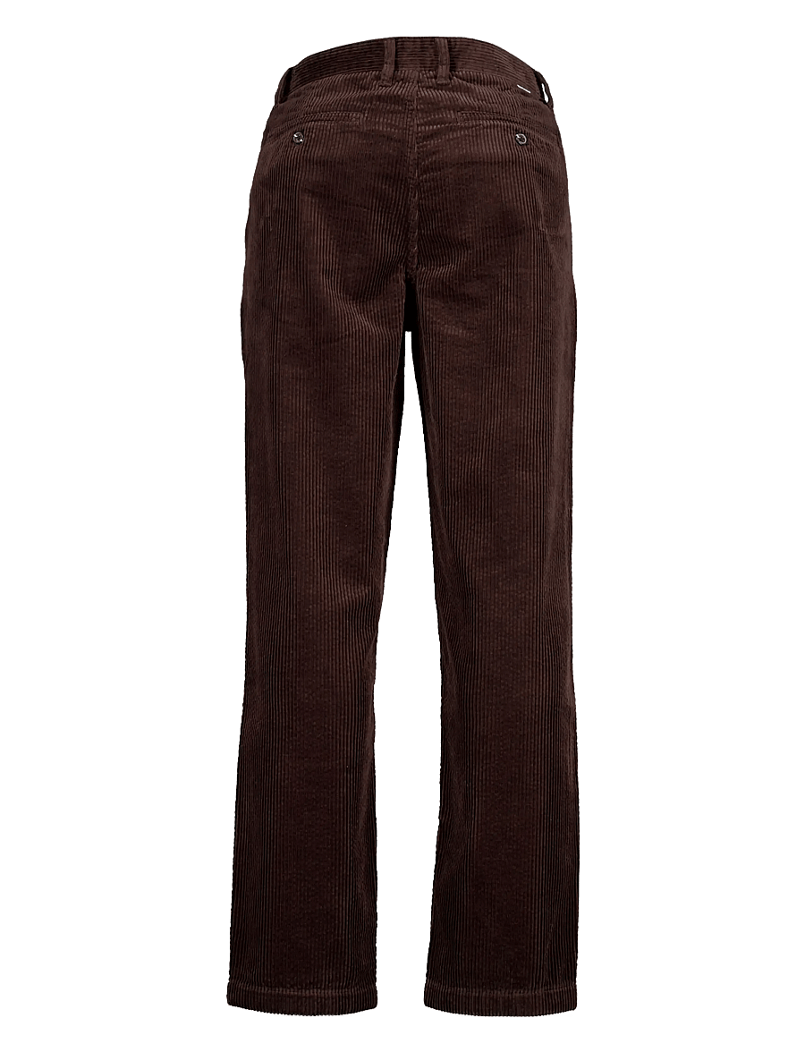 Lindbergh - Seersucker corduroy chino pants - chinos - dk brown - 1
