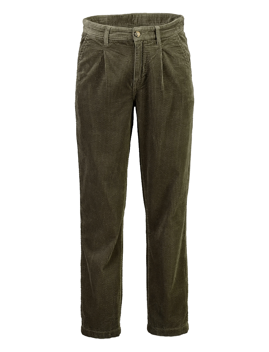 Lindbergh - Seersucker corduroy chino pants - chinos - dusty army - 1