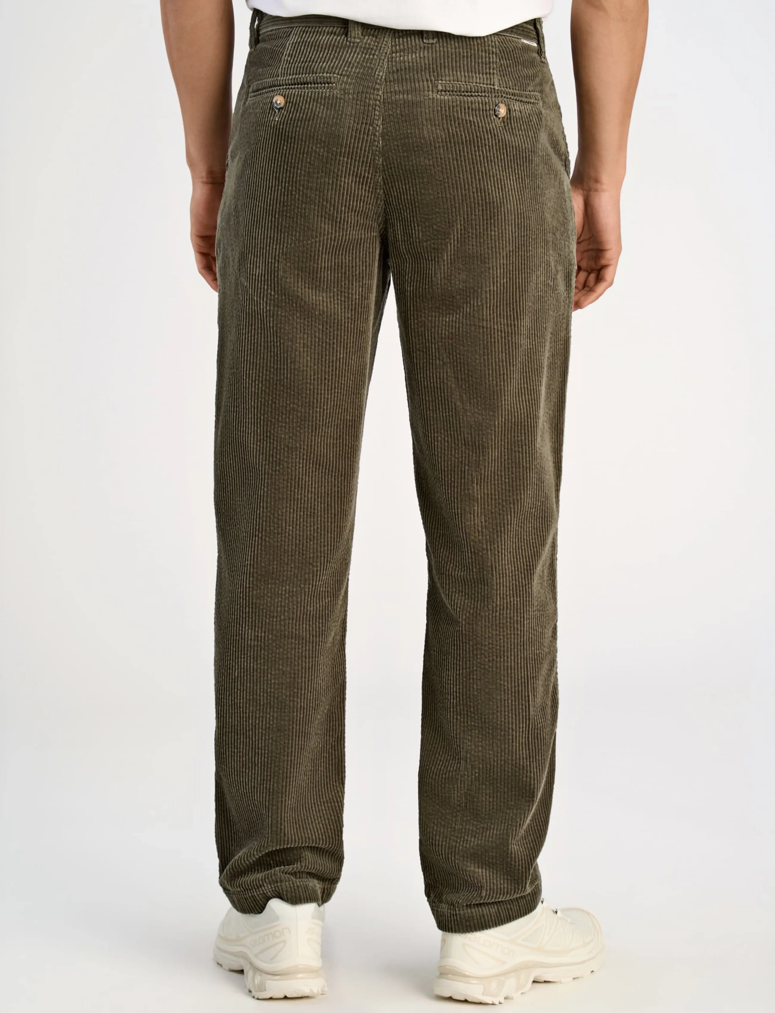 Lindbergh - Seersucker corduroy chino pants - chinos - dusty army - 4