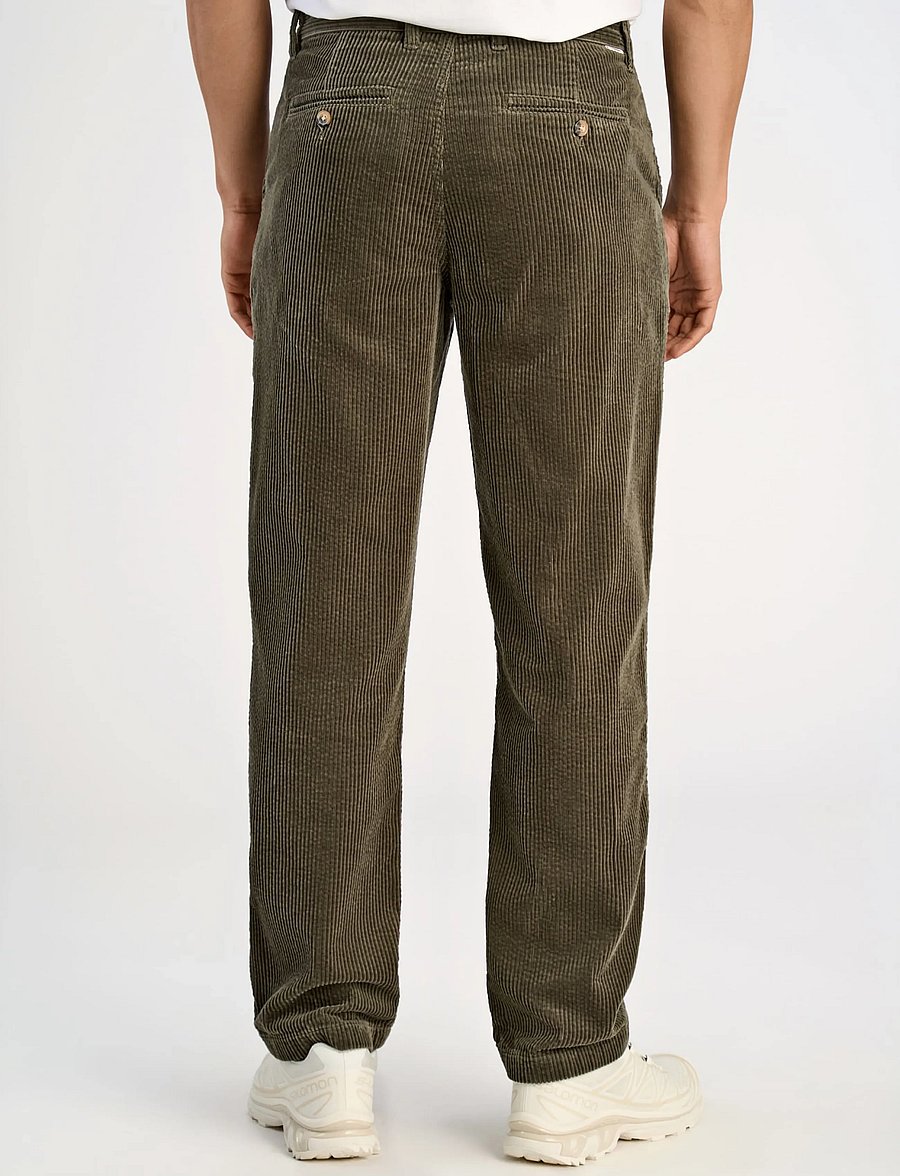 Lindbergh - Seersucker corduroy chino pants - chinos - dusty army - 4
