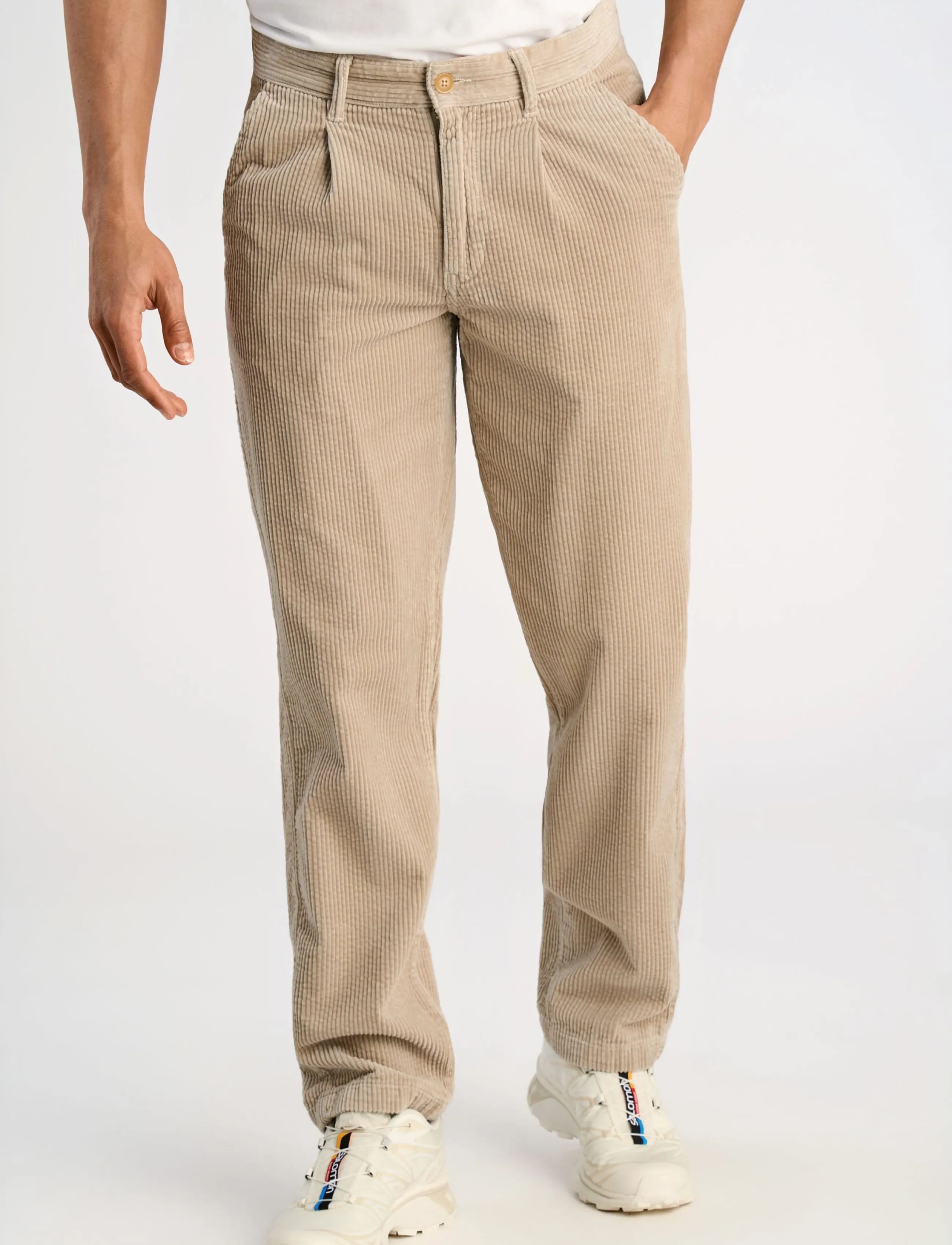 Lindbergh - Seersucker corduroy chino pants - chinos - lt stone - 3