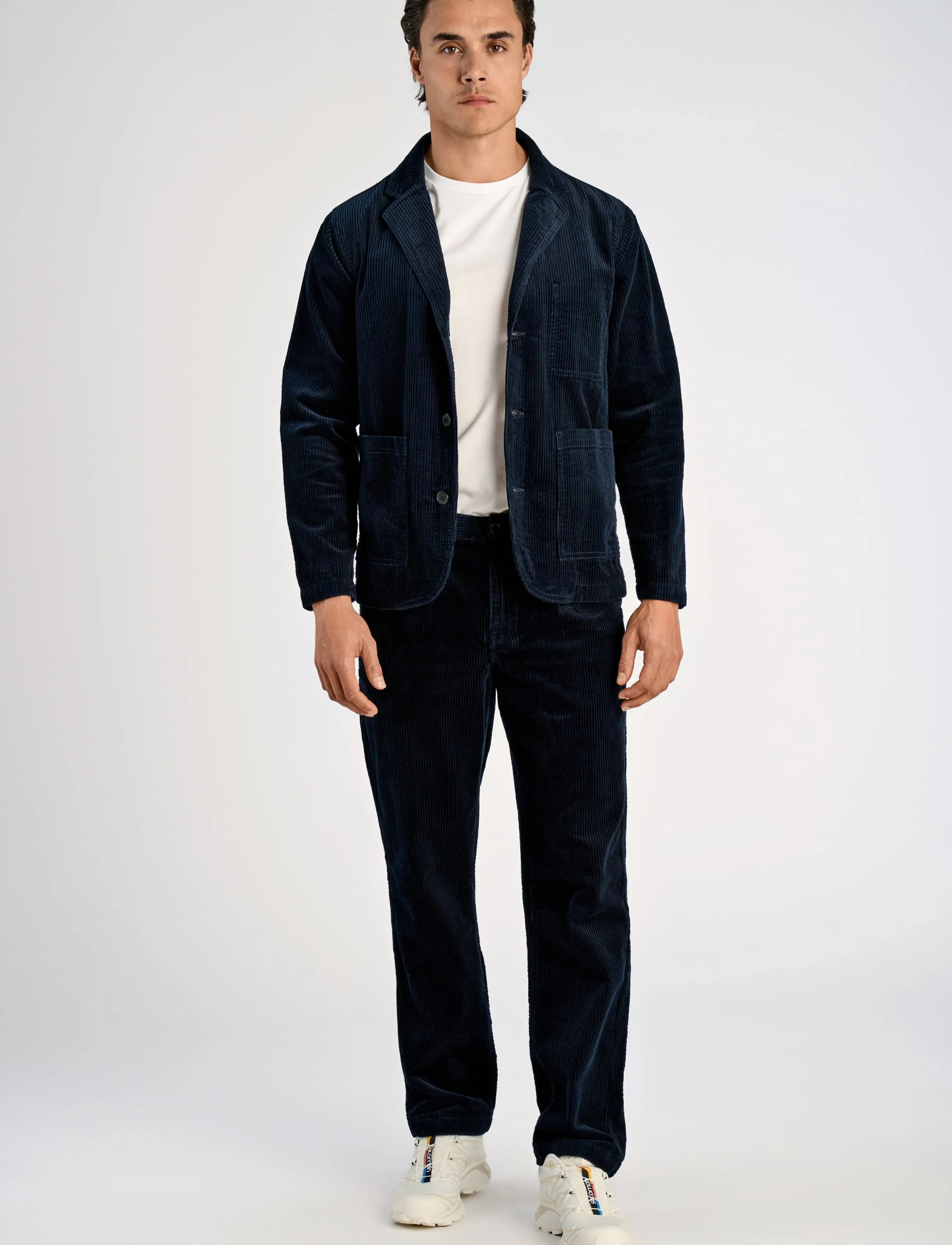 Lindbergh Seersucker corduroy chino pants - Kleidung - NAVY / navy