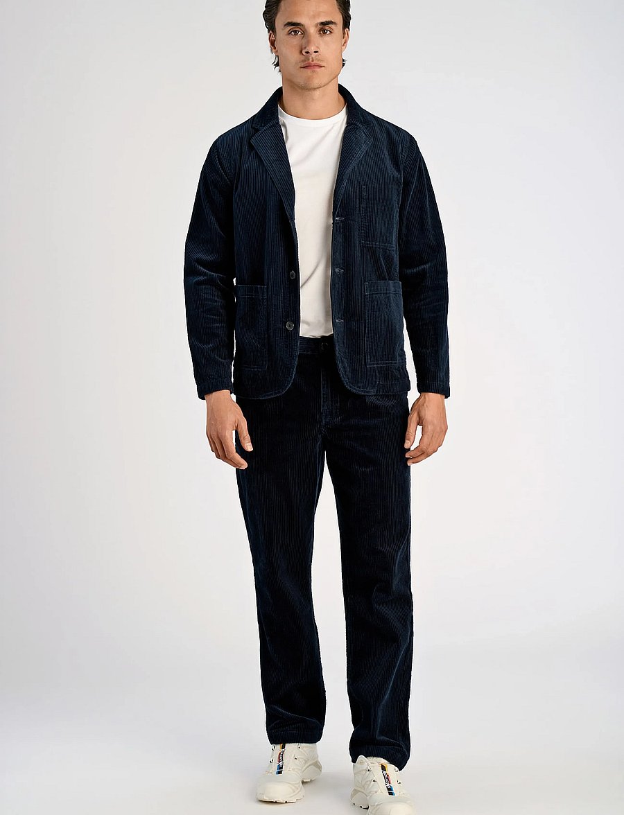 Lindbergh - Seersucker corduroy chino pants - chinos - navy - 0