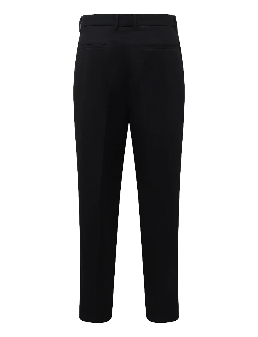 Lindbergh - Wool look herringbone pleated pants - kostymbyxor - black - 1