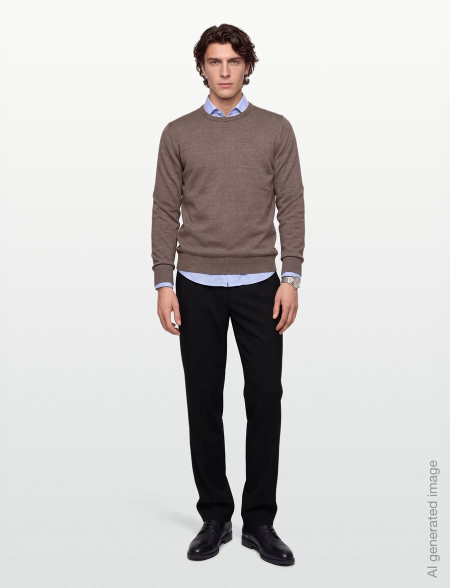 Lindbergh - Wool look herringbone pleated pants - habitbukser - black - 0