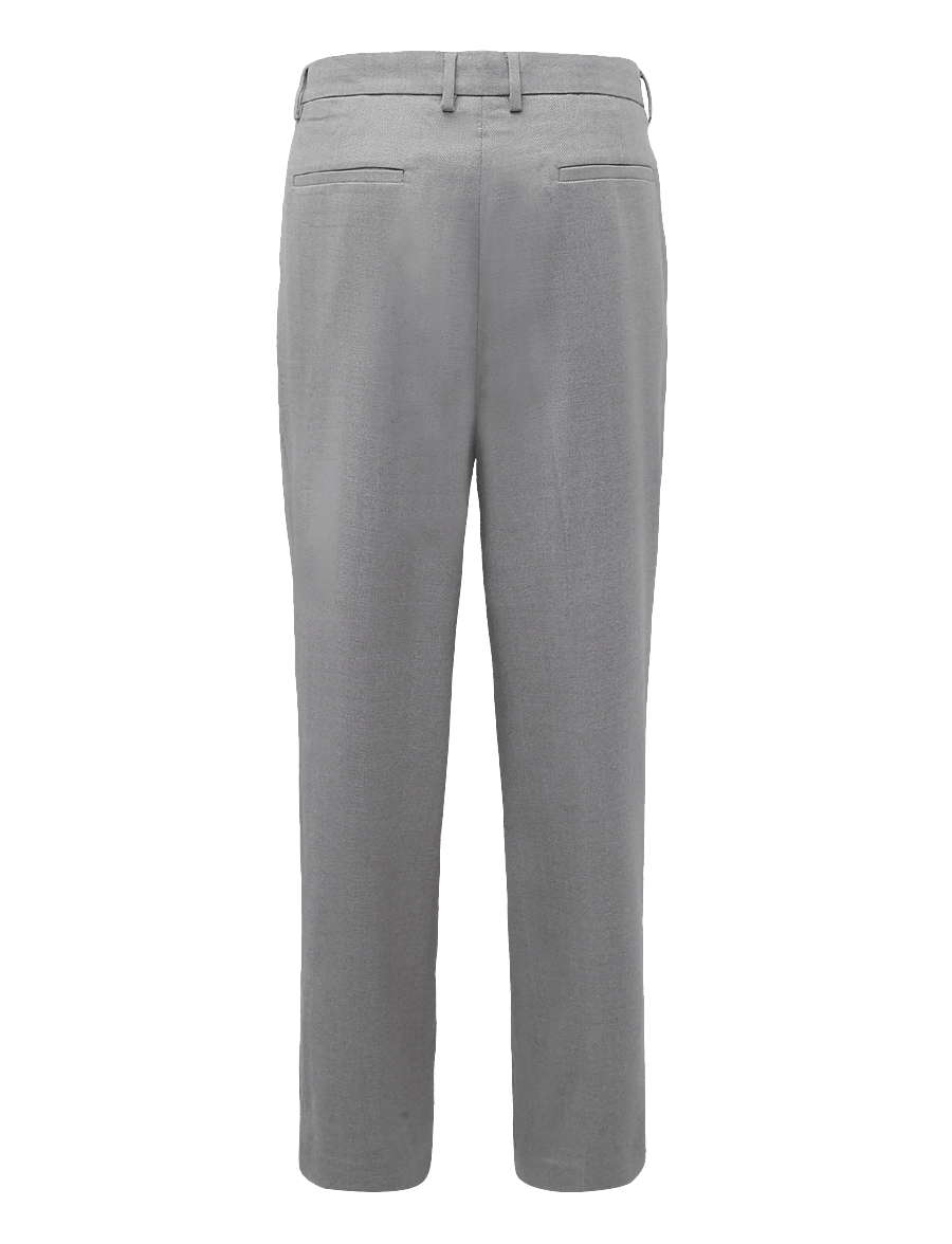 Lindbergh - Wool look herringbone pleated pants - suit trousers - stone mel - 1