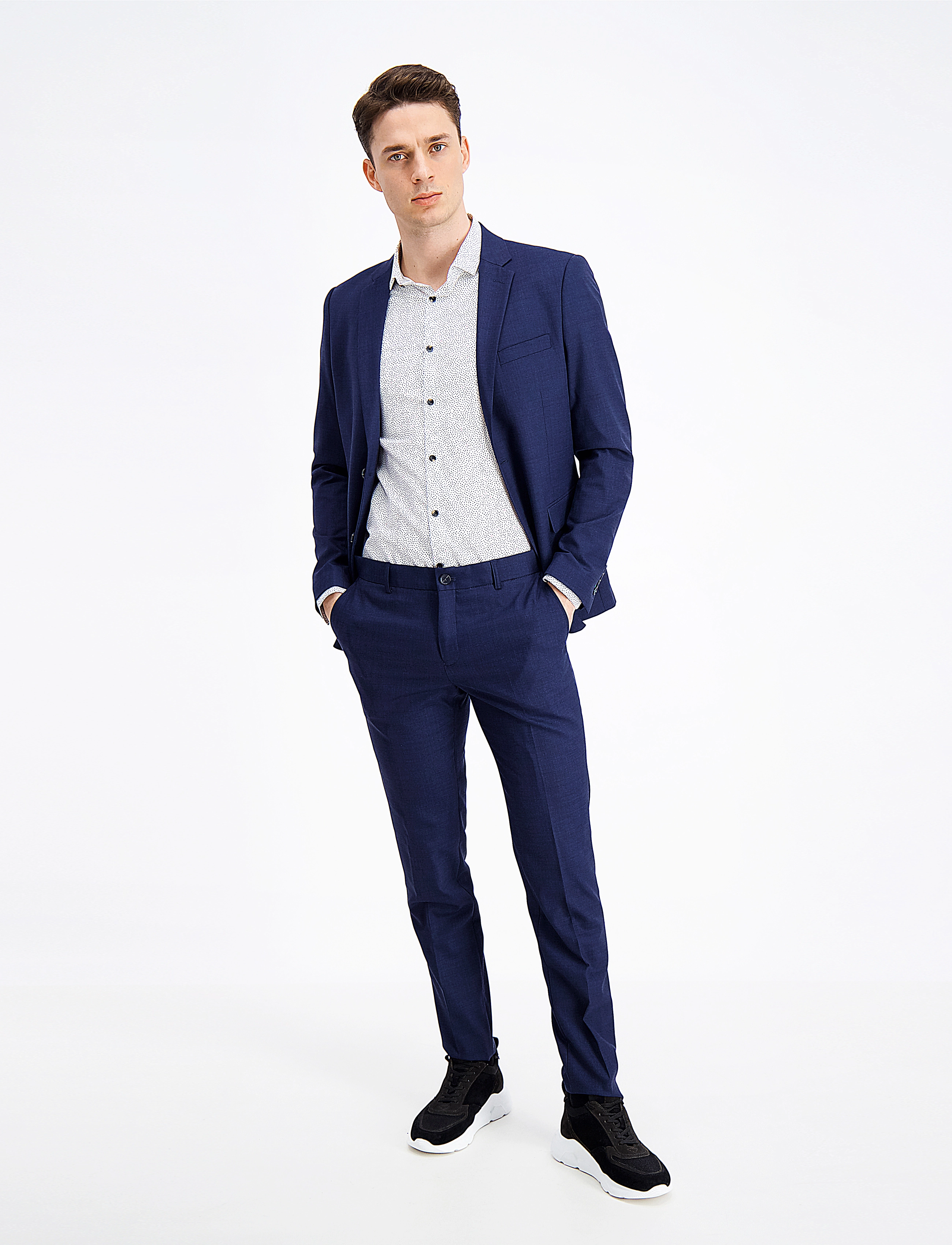 Lindbergh Superflex Pants, Mænd, Slim Fit Habitbukser, Navy, Str: 56