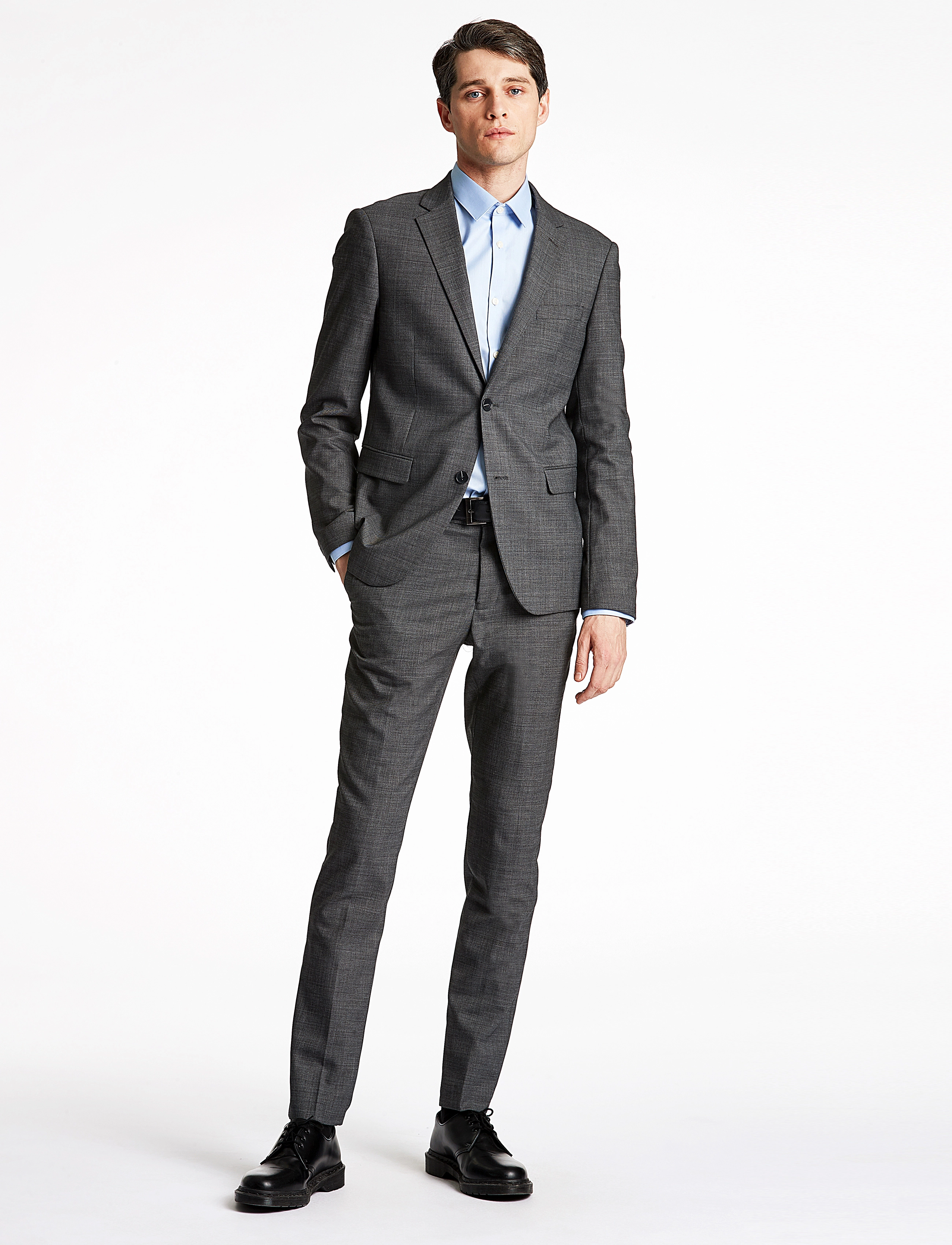 Lindbergh Superflex Pants, Mænd, Slim Fit Habitbukser, Grå, Str: 56