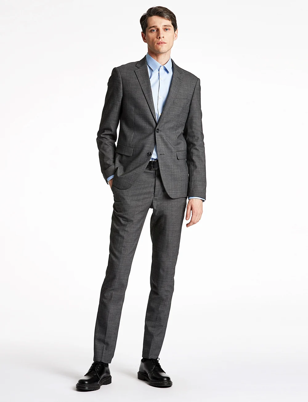 Lindbergh - Superflex pants - kostymbyxor - dk grey mel - 0