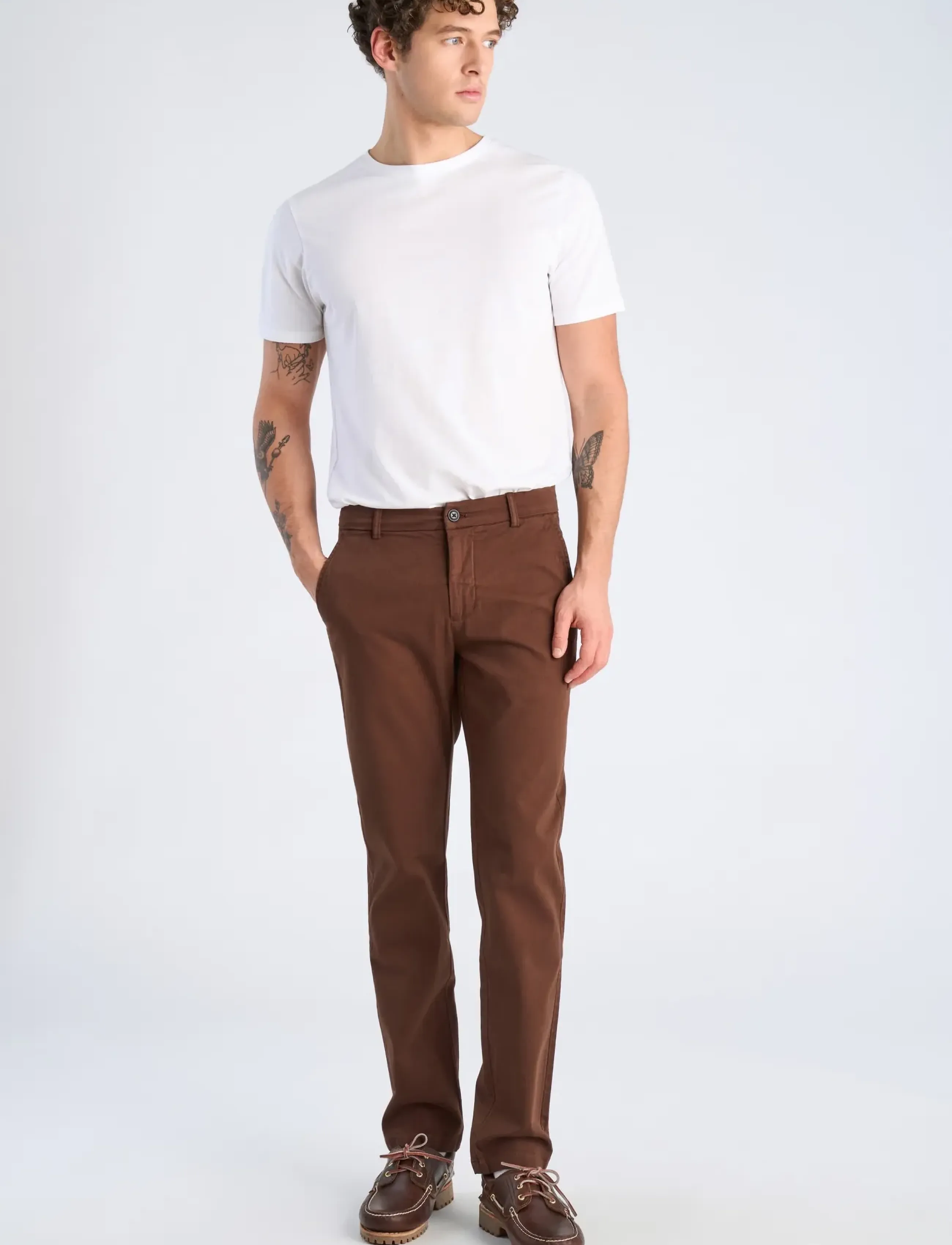 Lindbergh - Superflex chino pants - trousers & jeans - brown - 0