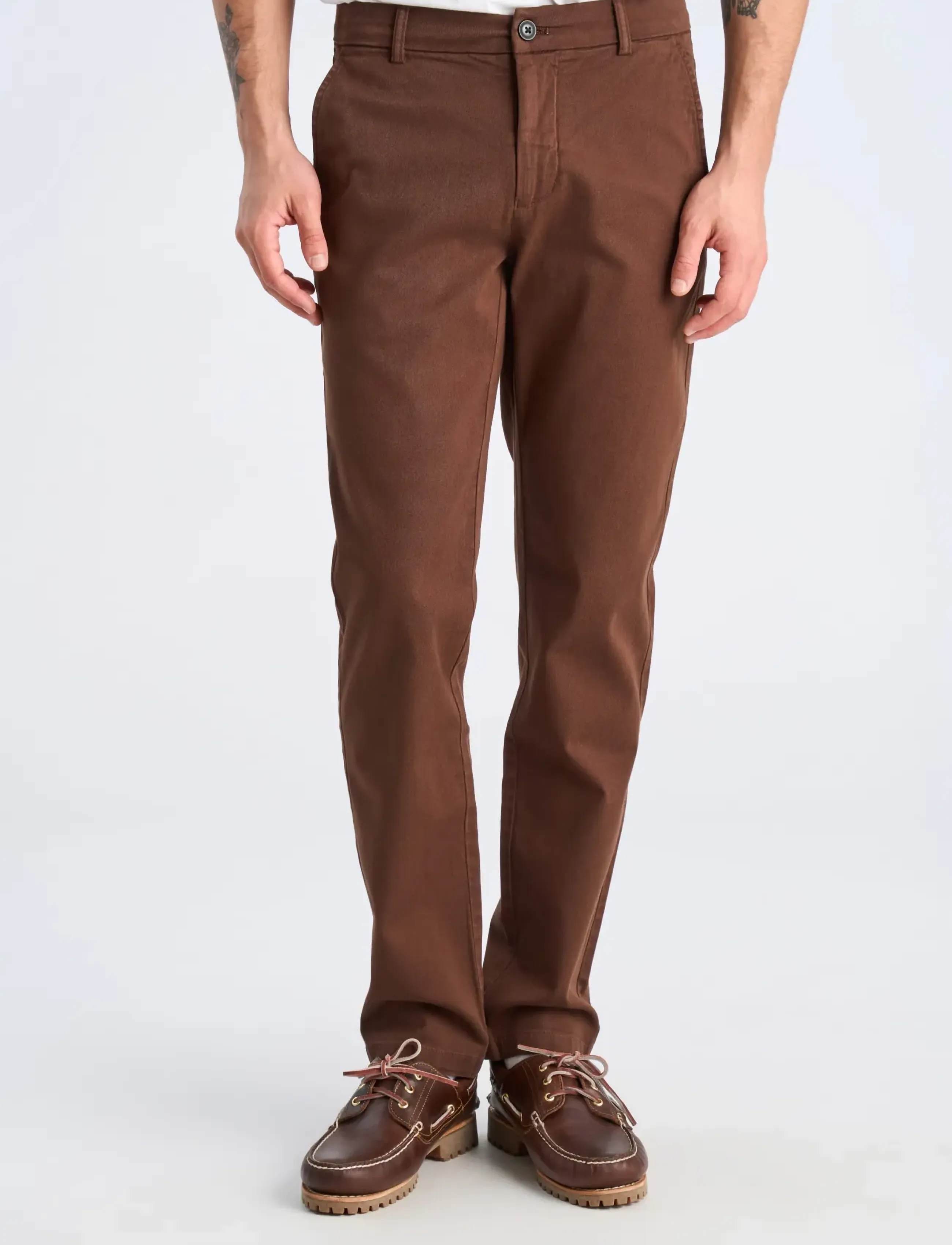 Lindbergh - Superflex chino pants - trousers & jeans - brown - 3
