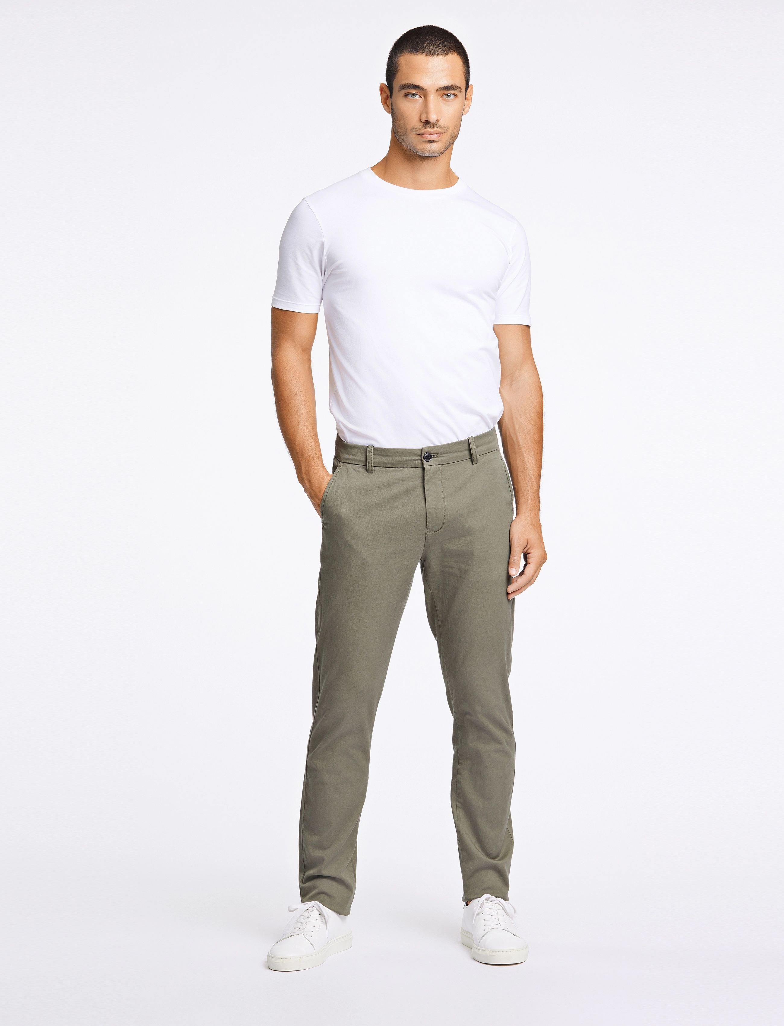 Lindbergh Superflex Chino Pants, 32 x 32, Green, Bukser > Chinos, Herre