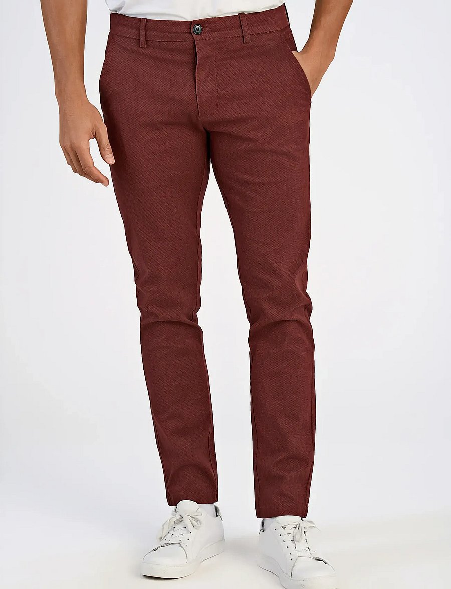 Lindbergh - AOP superflex chino pants - chinos - burnt red - 4