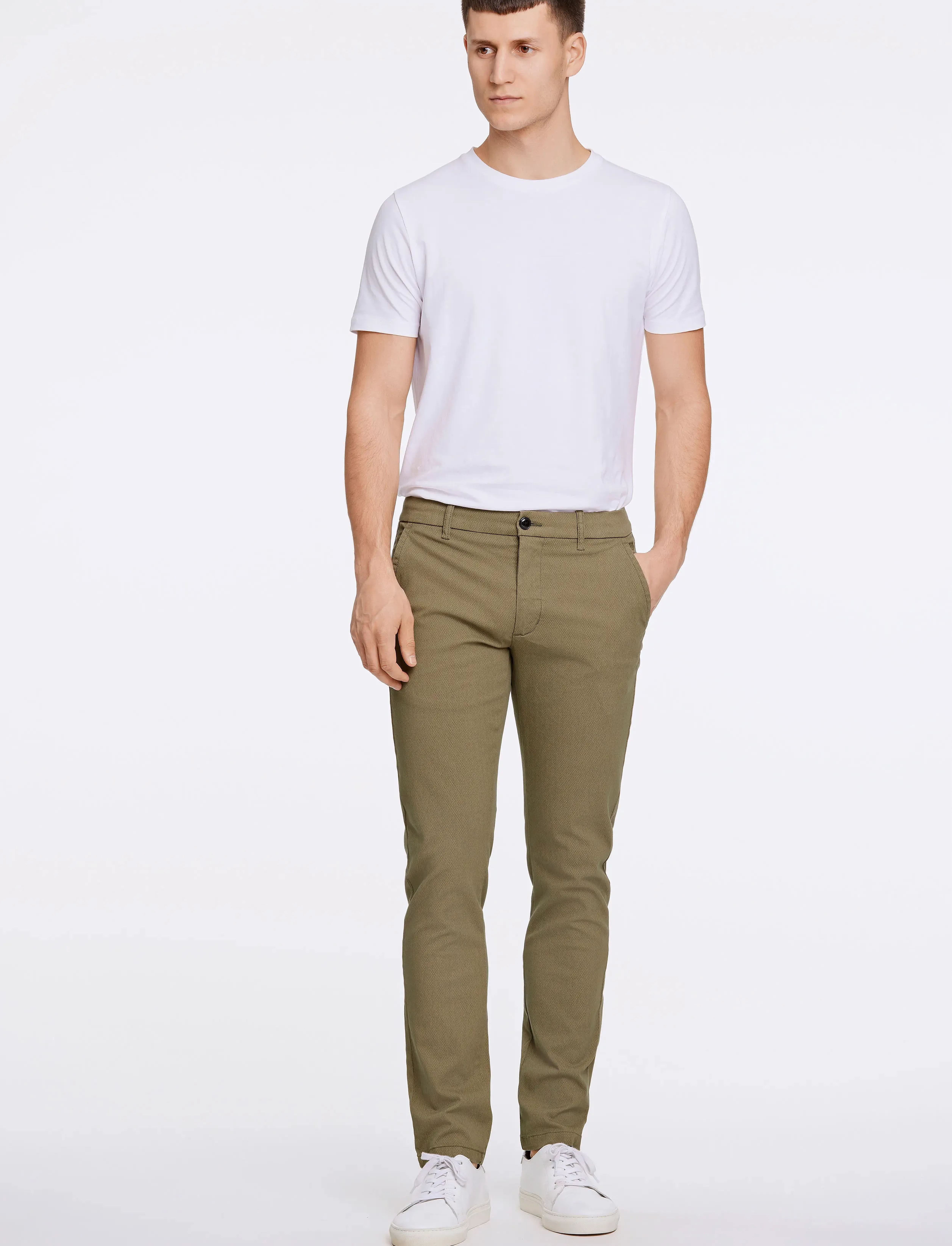 Lindbergh - AOP superflex chino pants - chinos - dk army - 4