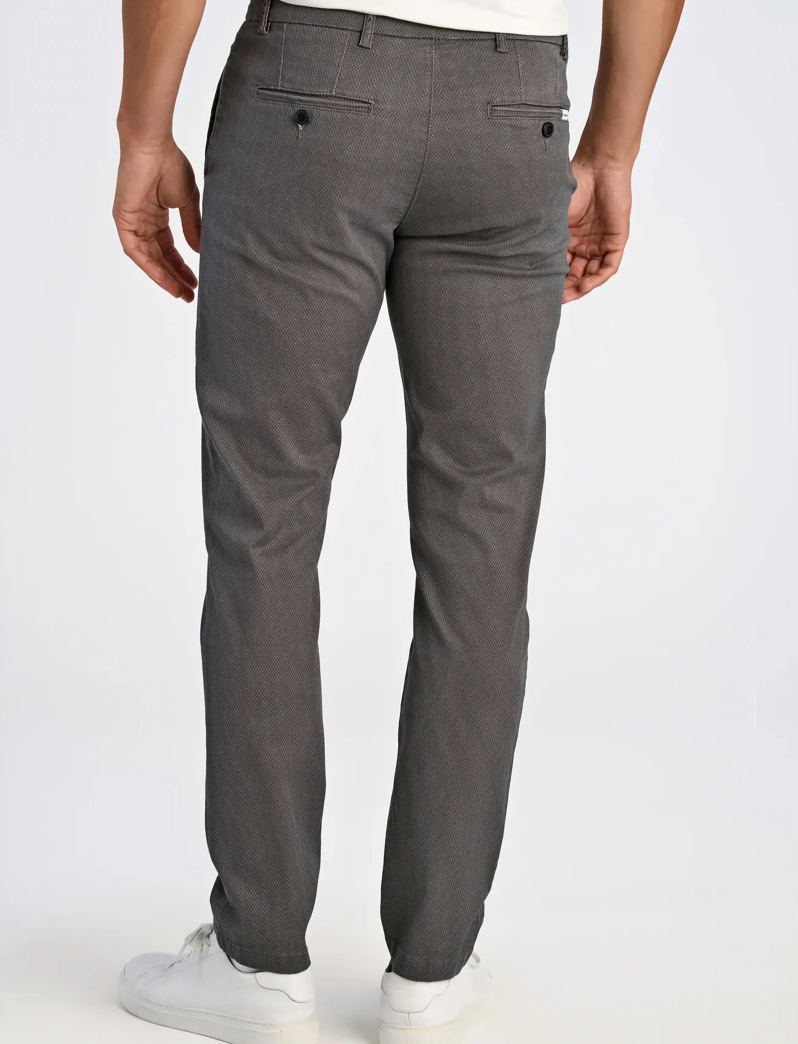 Lindbergh - AOP superflex chino pants - chinos - dk deep grey - 3
