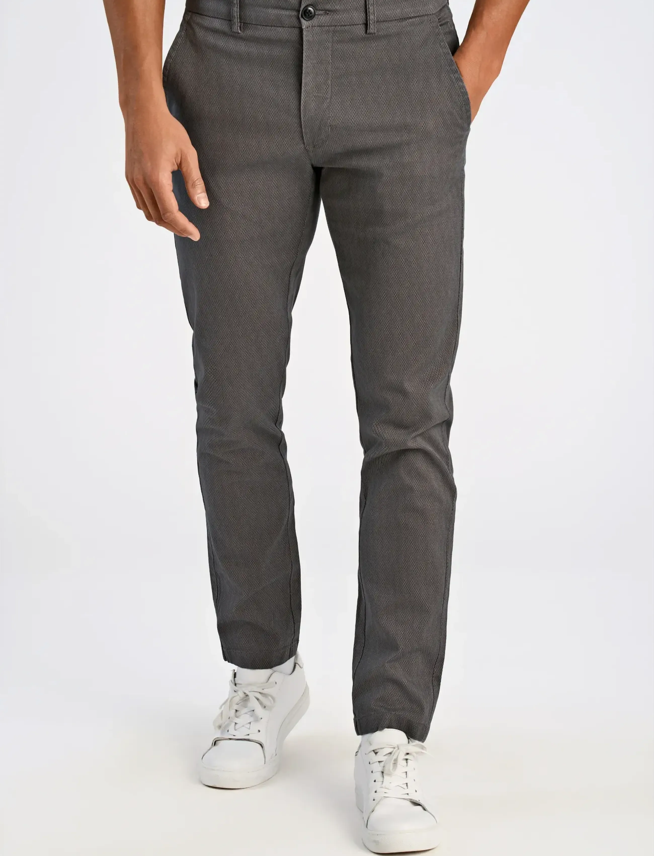 Lindbergh - AOP superflex chino pants - chinot - dk deep grey - 4