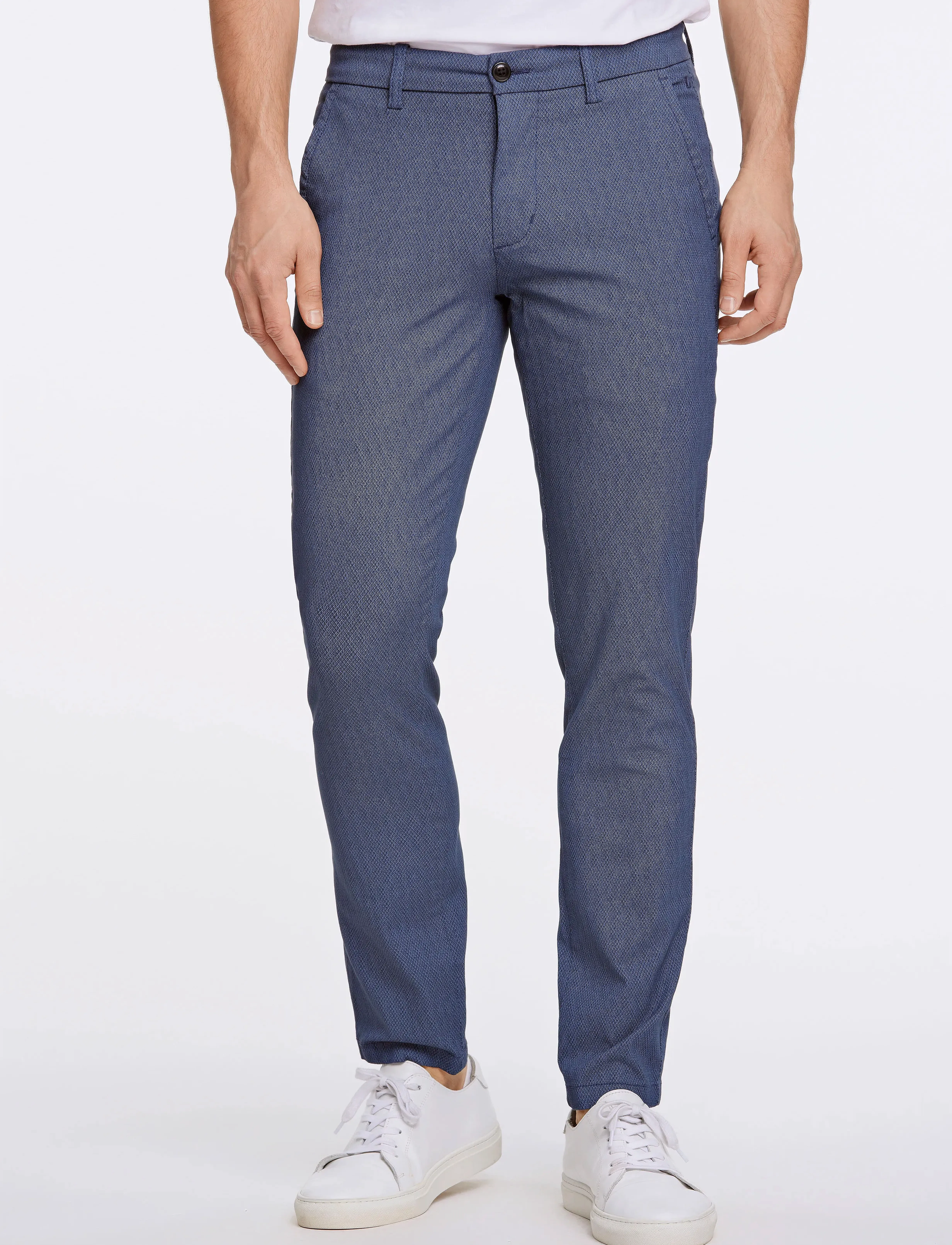 Lindbergh Aop Superflex Chino Pants, 32 x 32, Navy, Bukser > Chinos, Herre