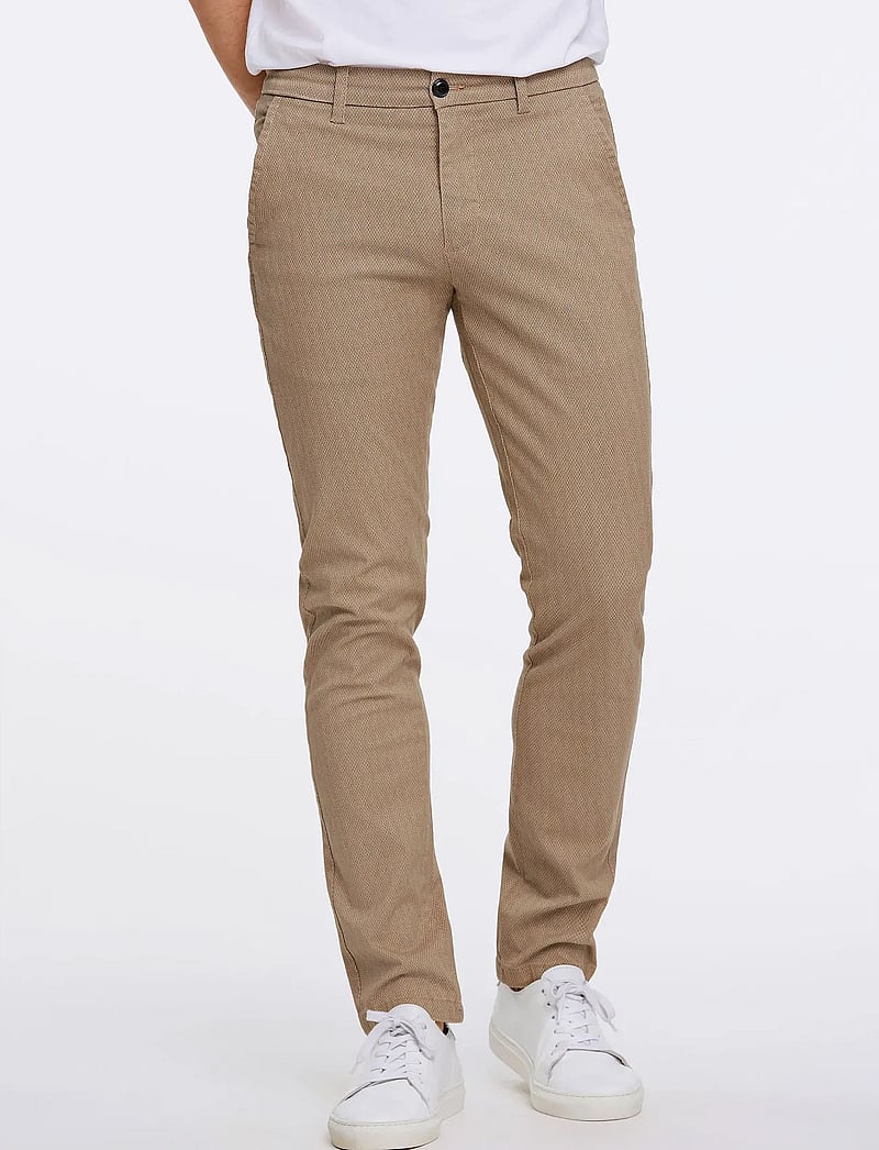 Lindbergh - AOP superflex chino pants - chinos - sand - 0