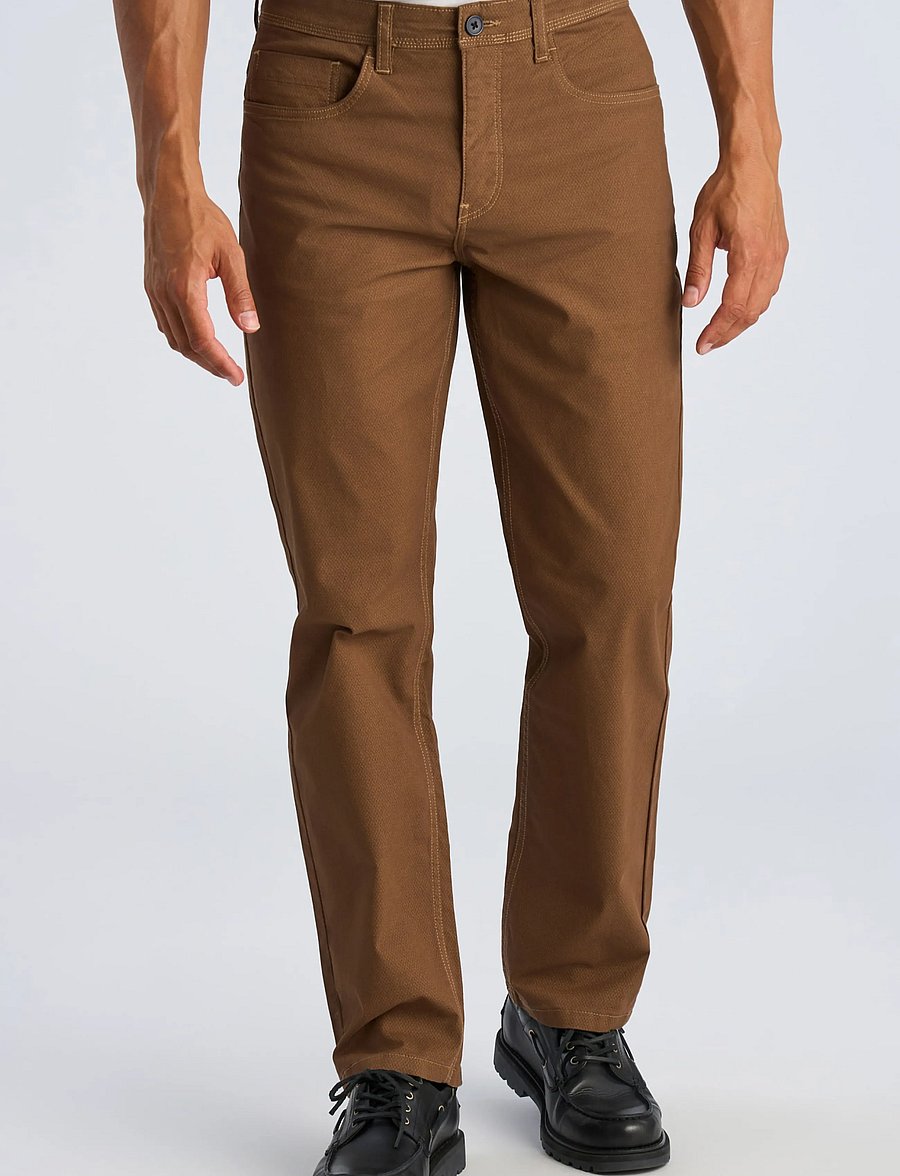 Lindbergh - AOP 5-pocket pants - casual trousers - deep brown - 3