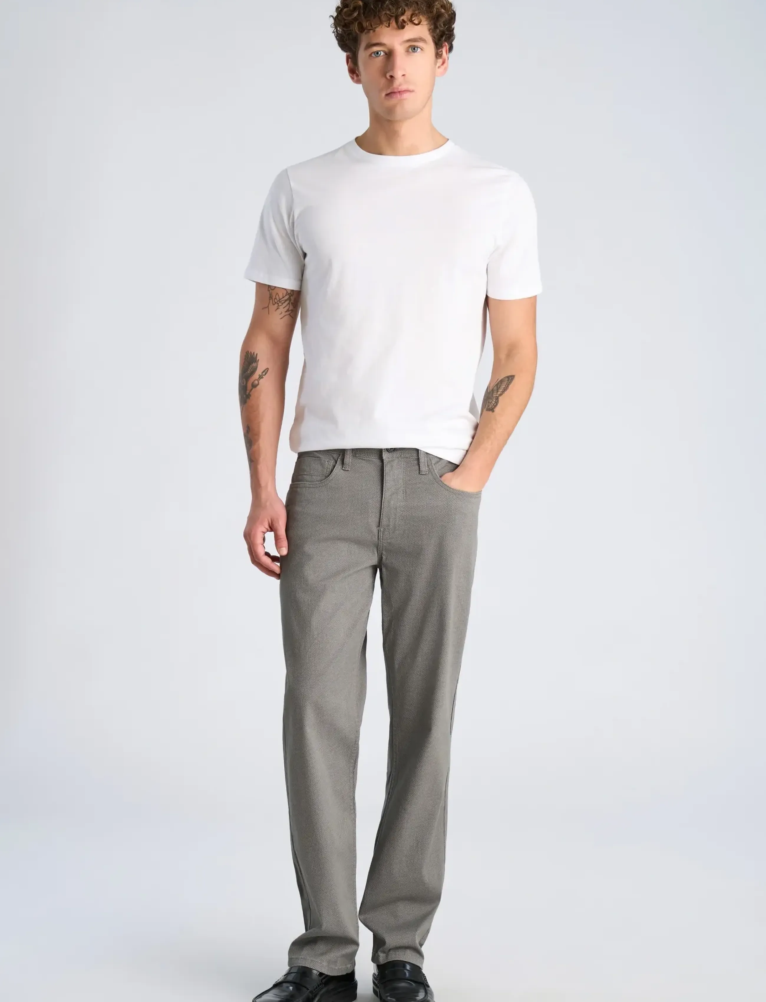 Lindbergh Aop 5-Pocket Pants, 32 x 32, Grey, Bukser > Afslappet, Herre