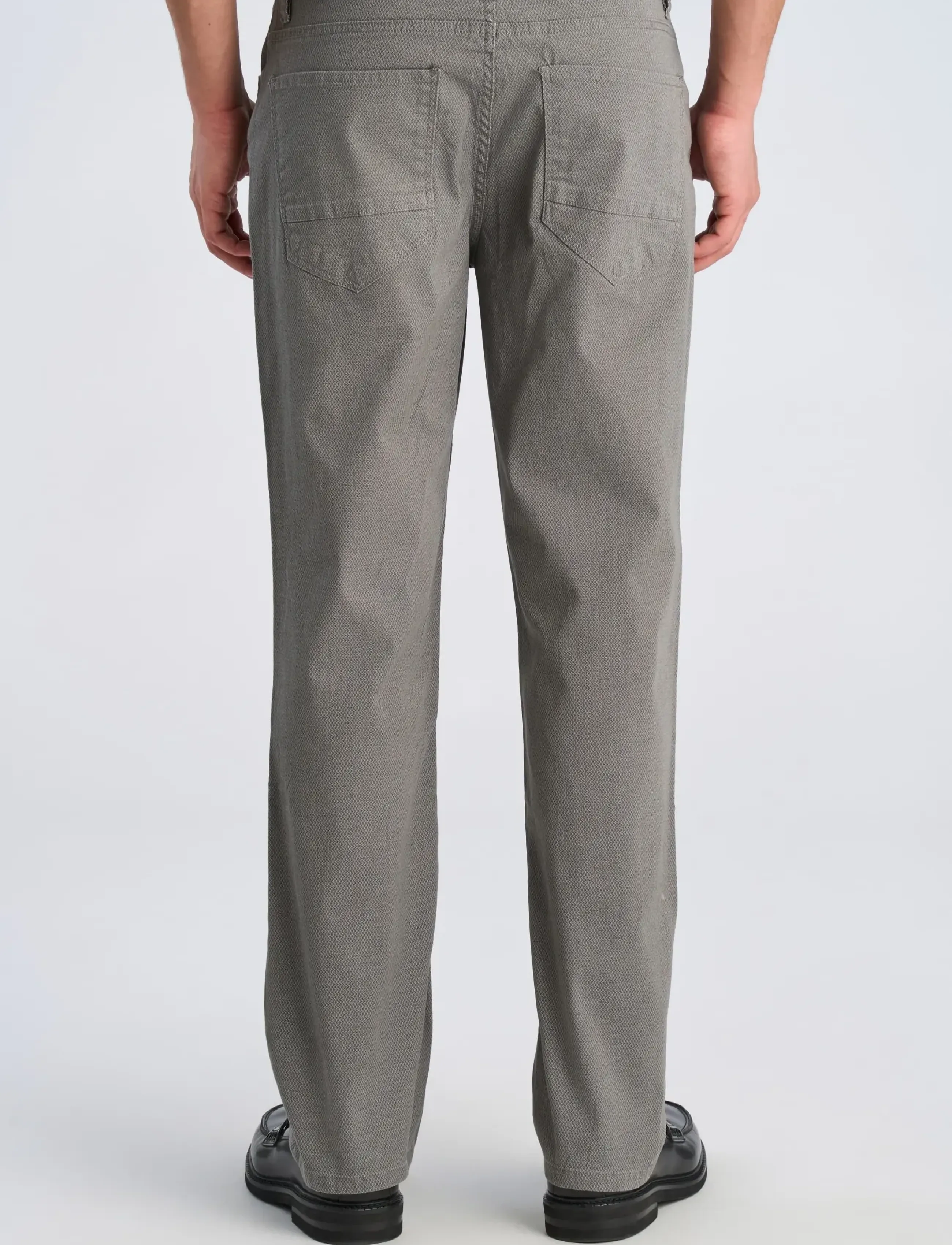 Lindbergh - AOP 5-pocket pants - casual trousers - lt grey - 4