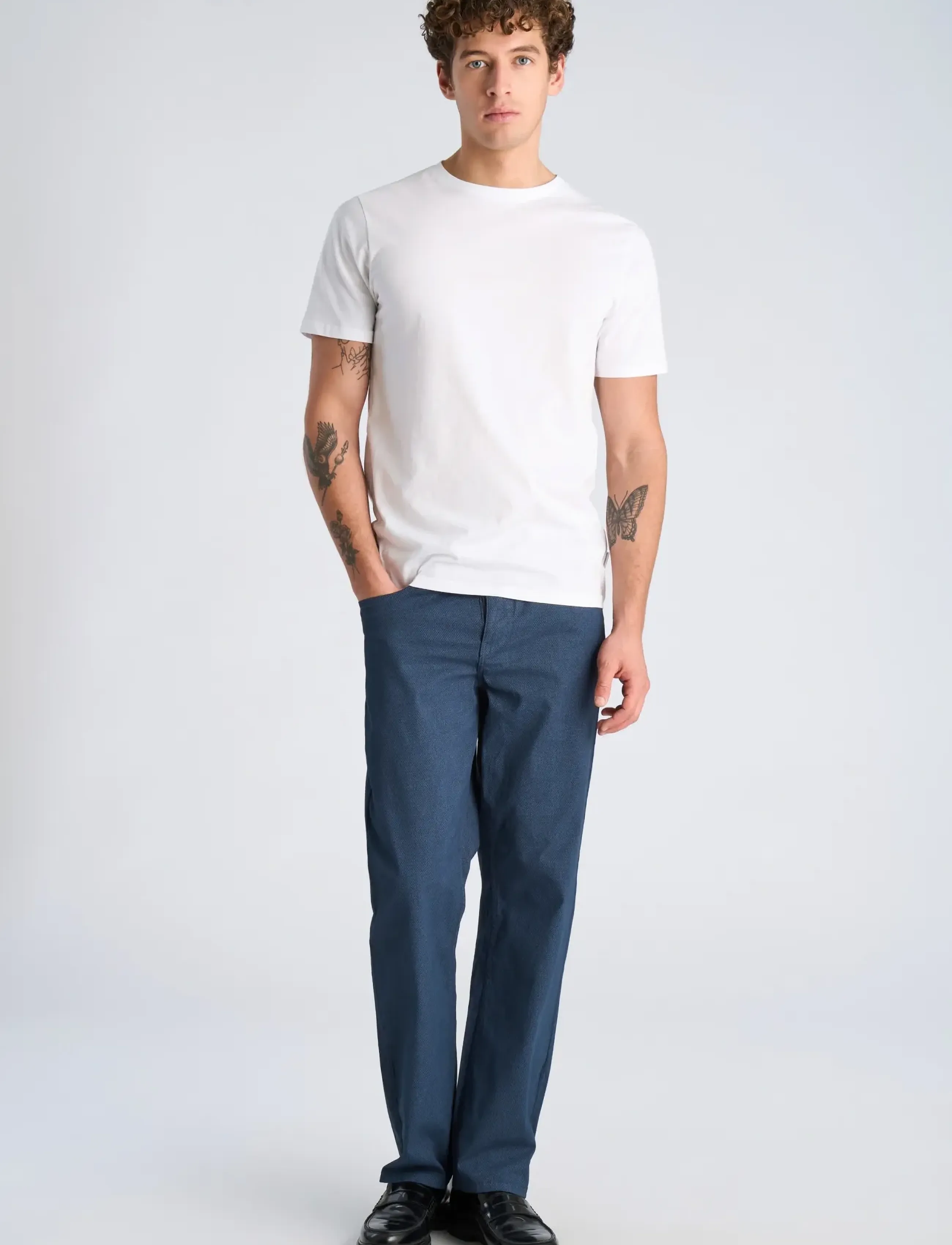 Lindbergh AOP 5-pocket pants - Kläder - NAVY / navy