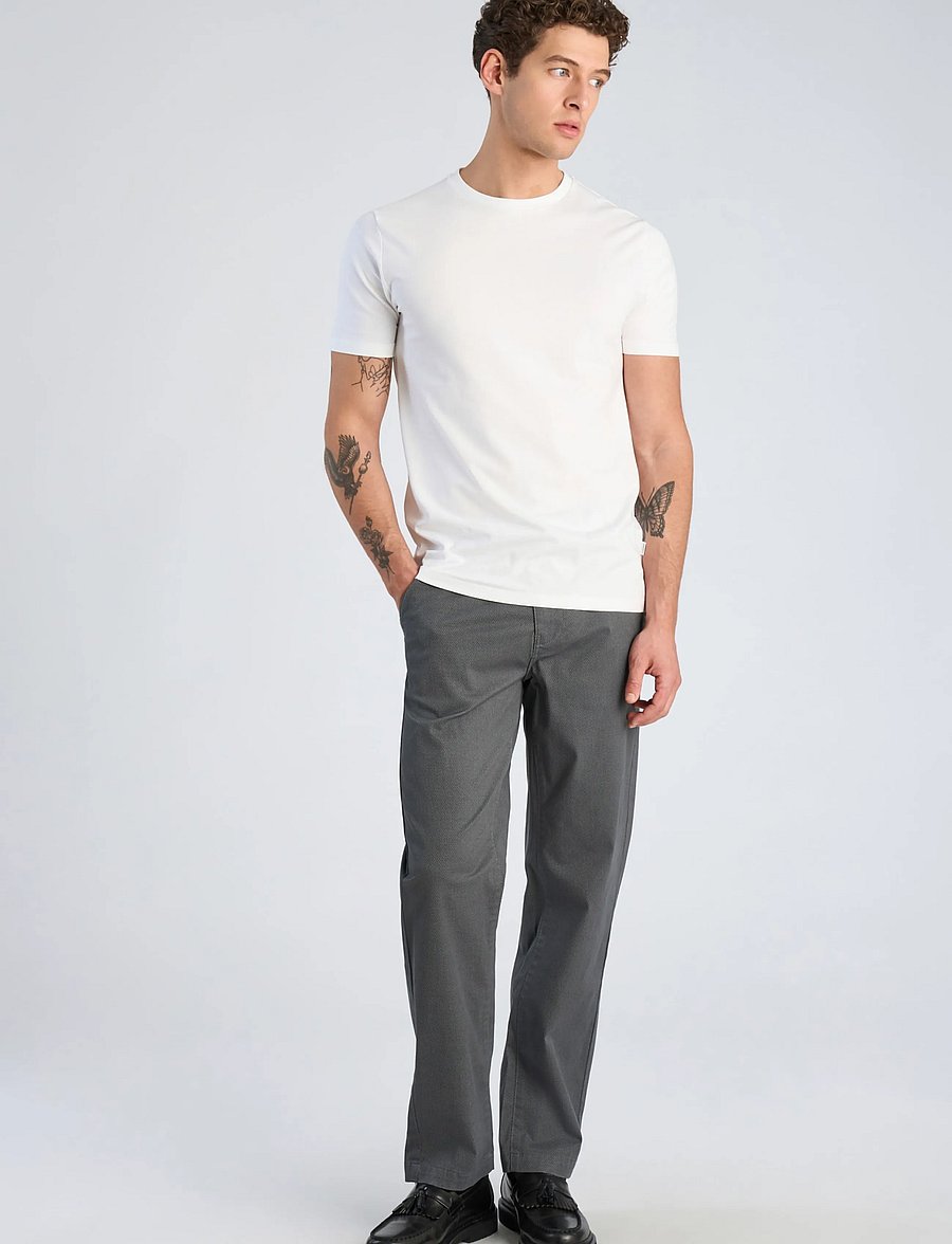 Lindbergh - AOP superflex chino pants - freizeithosen - blue grey - 0