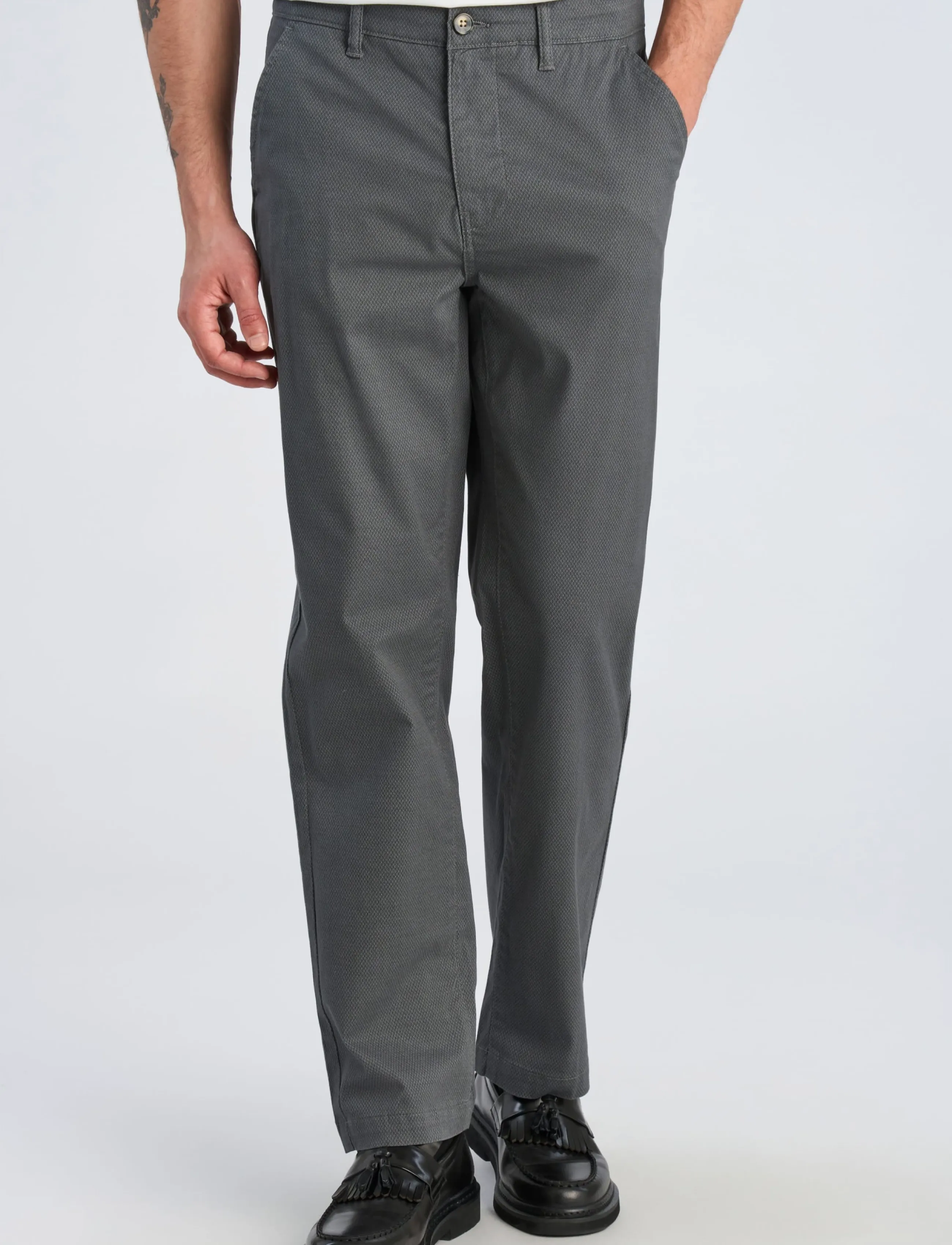Lindbergh - AOP superflex chino pants - freizeithosen - blue grey - 3