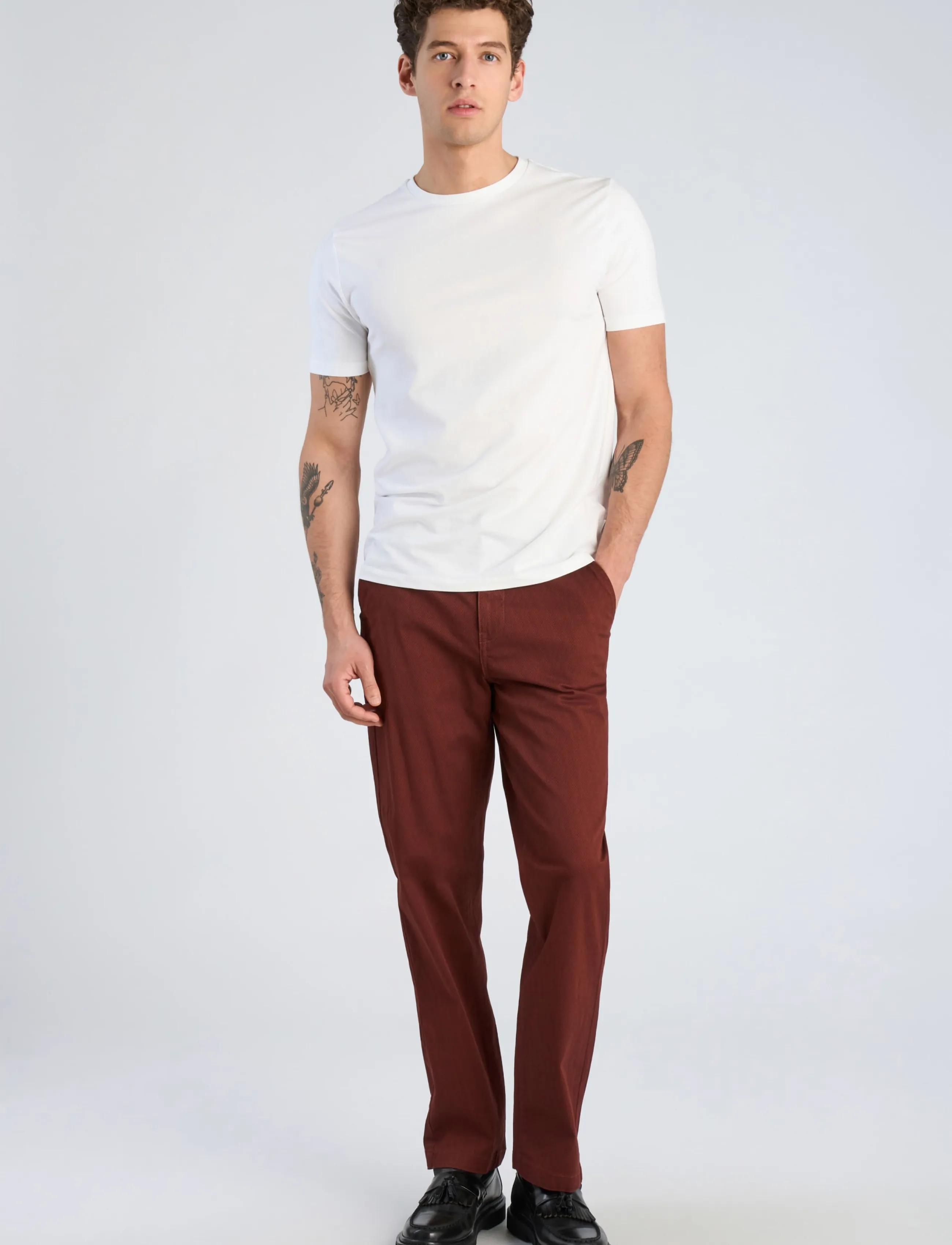 Lindbergh AOP superflex chino pants - Lindbergh - BURGUNDY / burgundy