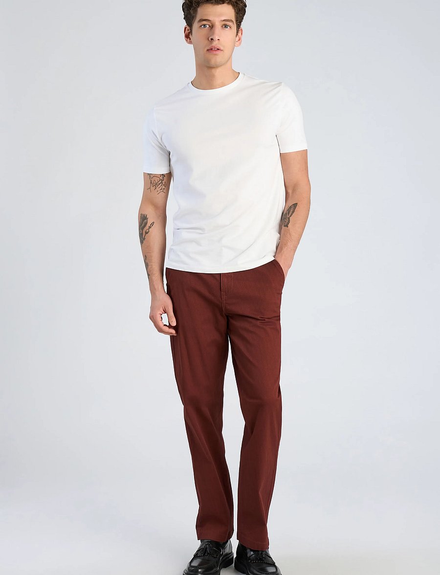Lindbergh - AOP superflex chino pants - vabaajapüksid - burgundy - 0