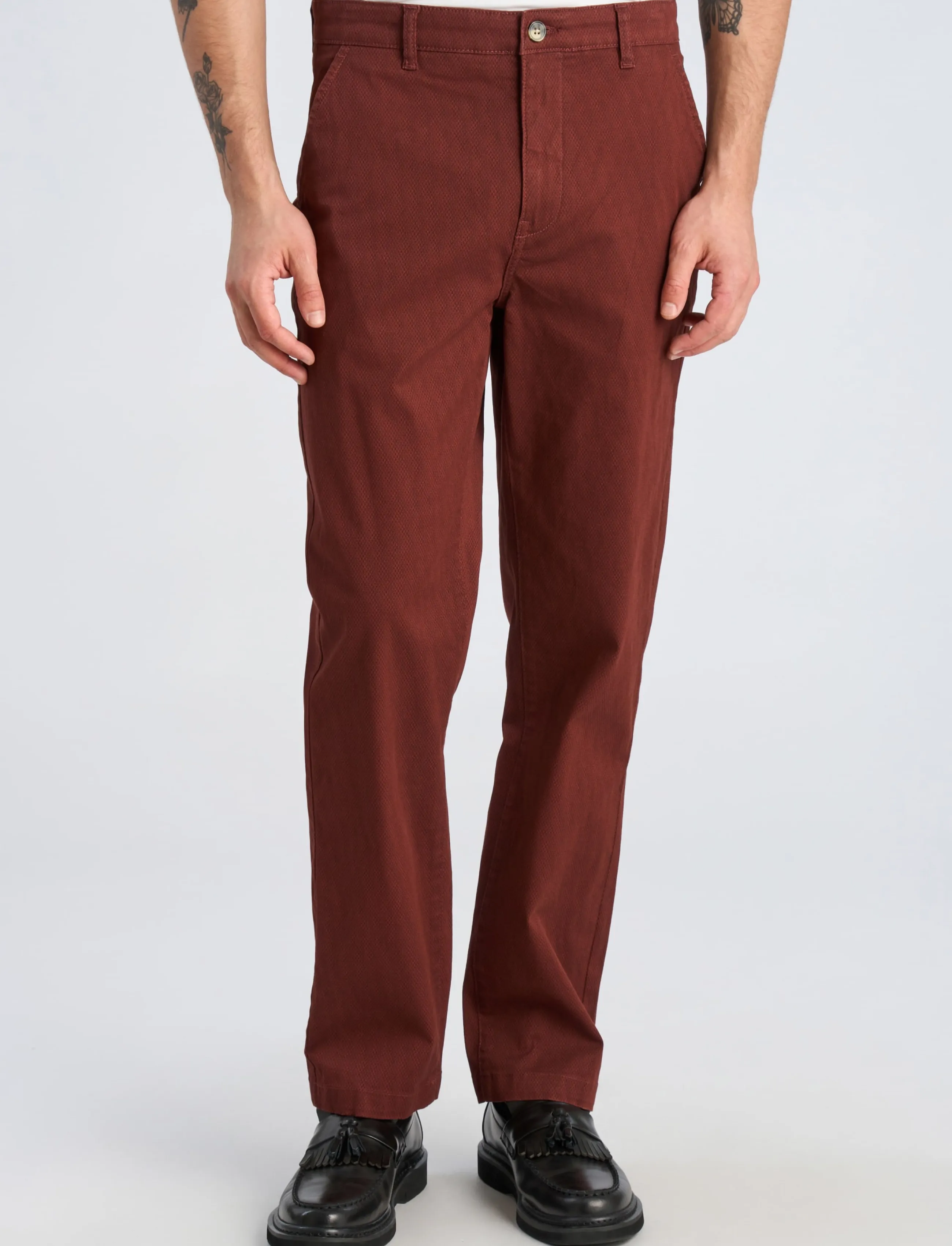 Lindbergh - AOP superflex chino pants - vabaajapüksid - burgundy - 3