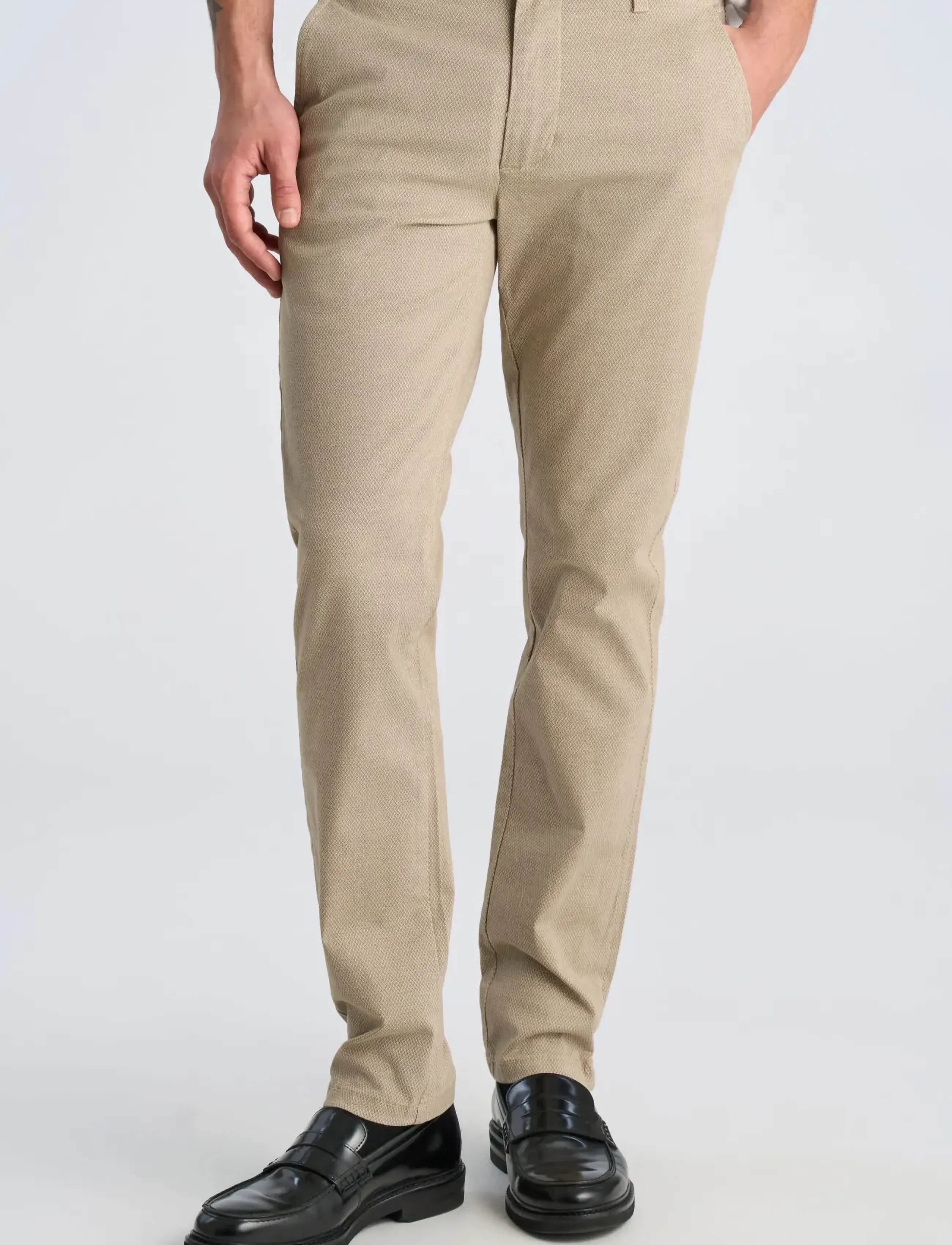 Lindbergh - AOP superflex chino pants - hversdagsbuxur - cream white - 3