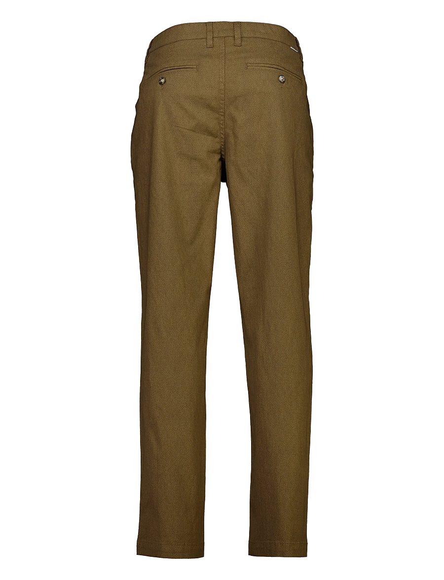 Lindbergh - AOP superflex chino pants - freizeithosen - deep brown - 2