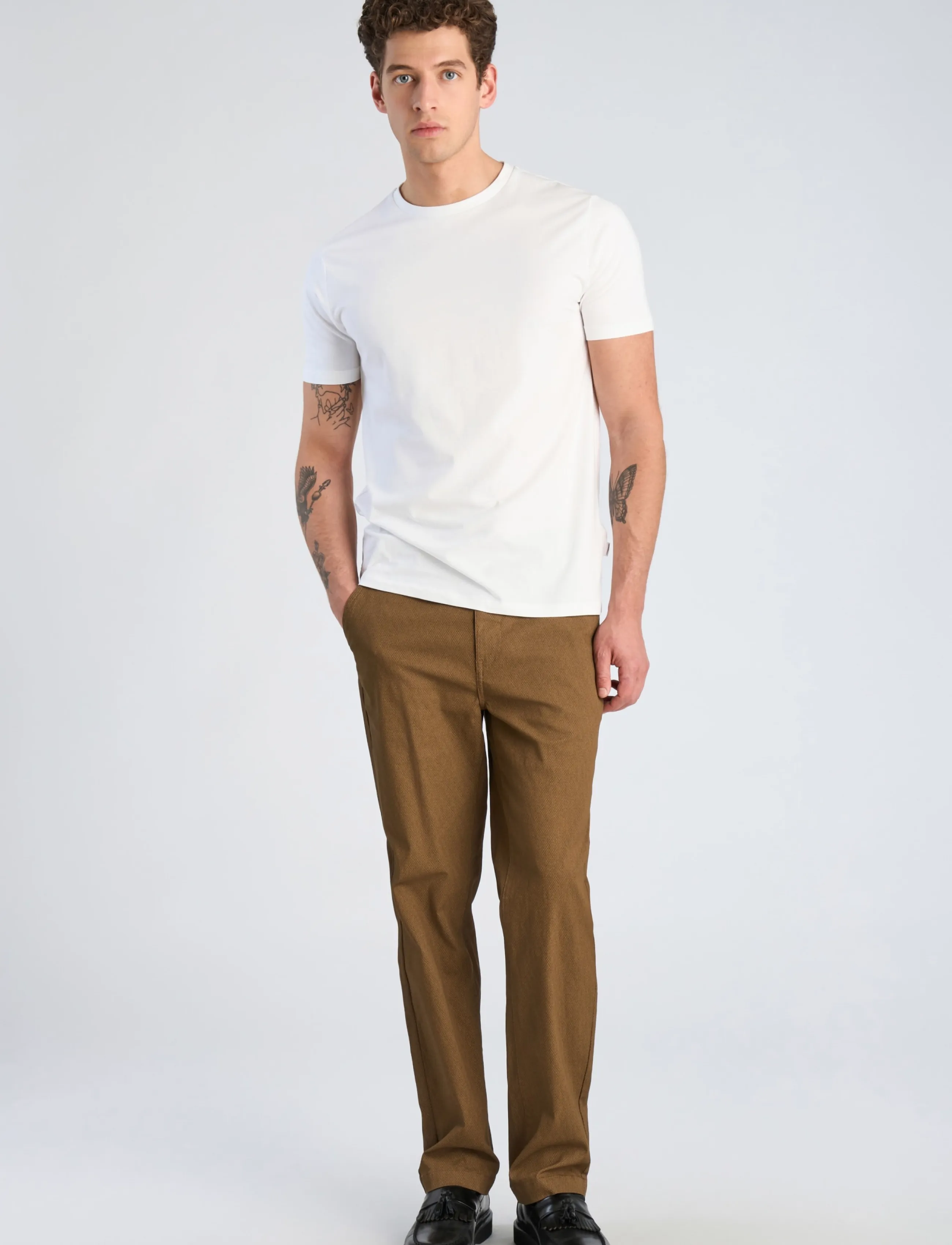 Lindbergh AOP superflex chino pants - Lindbergh - DEEP BROWN / brown