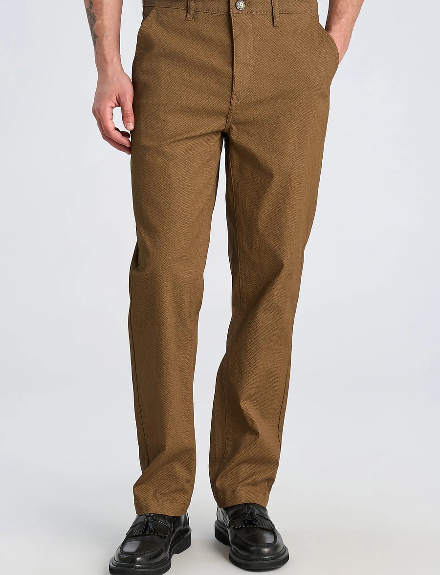 Lindbergh - AOP superflex chino pants - freizeithosen - deep brown - 3