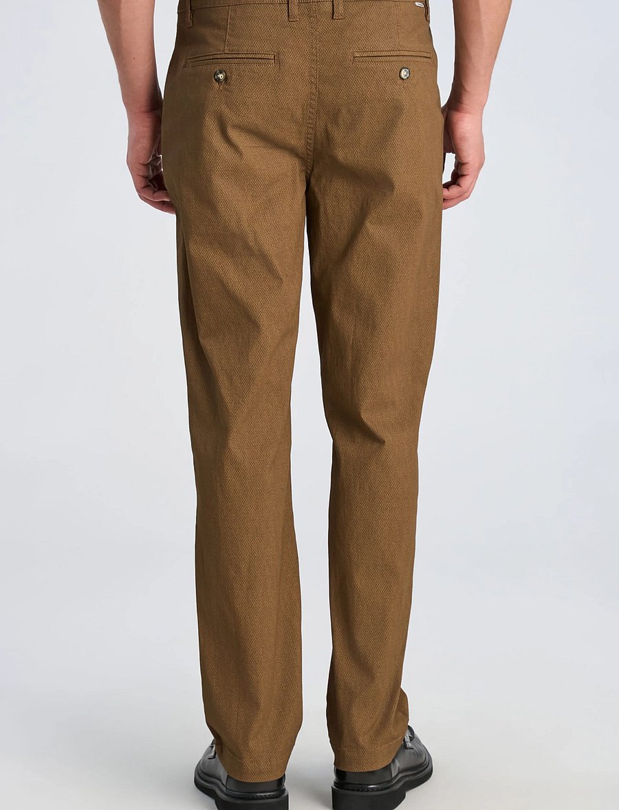 Lindbergh - AOP superflex chino pants - freizeithosen - deep brown - 4