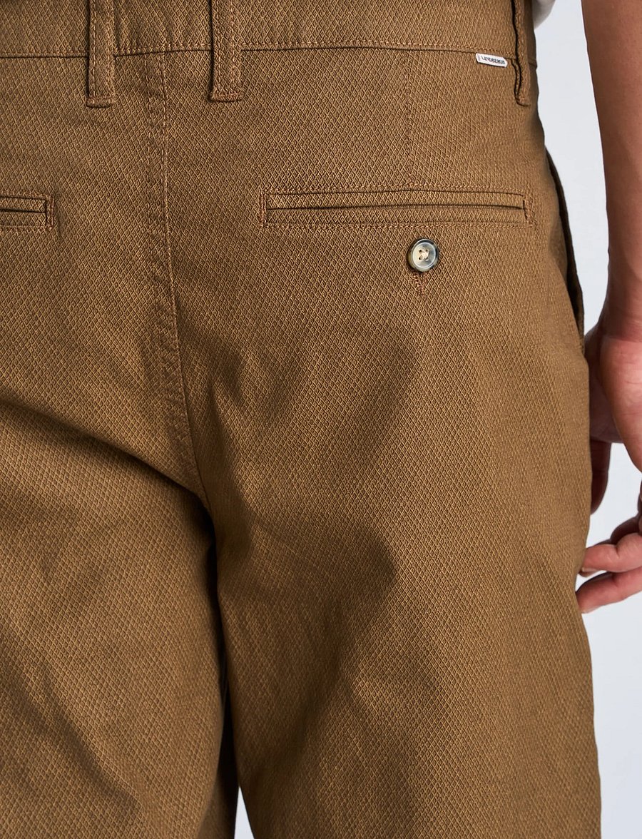 Lindbergh - AOP superflex chino pants - freizeithosen - deep brown - 5