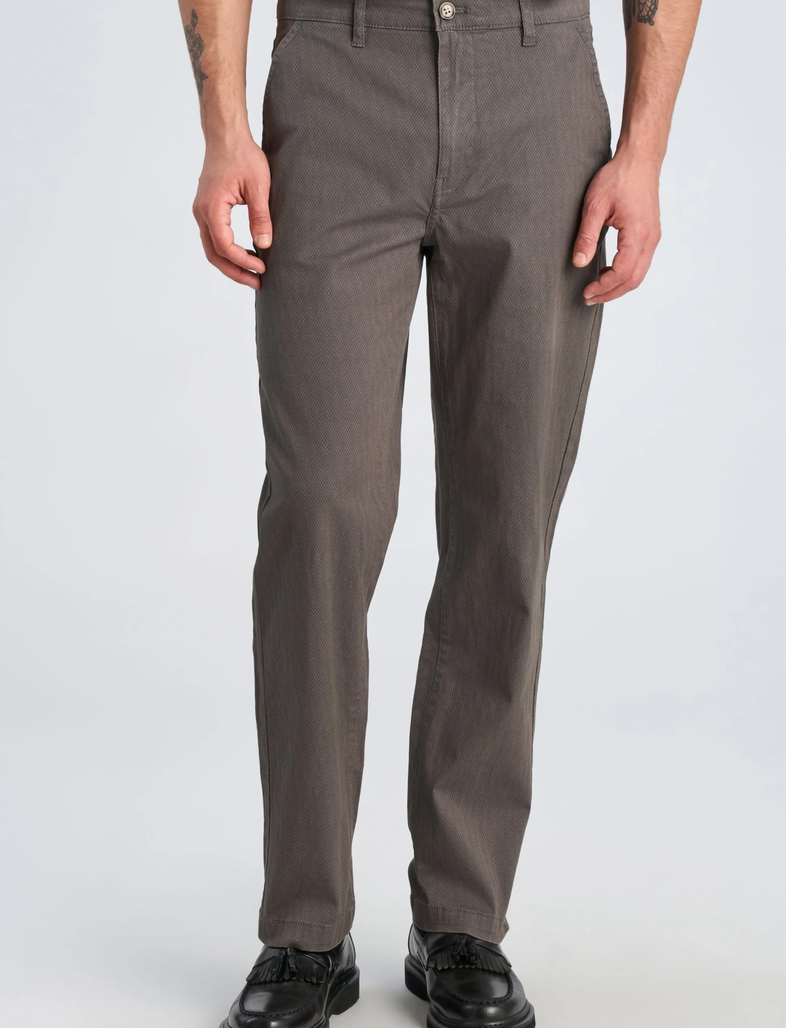 Lindbergh - AOP superflex chino pants - freizeithosen - dk deep grey - 3