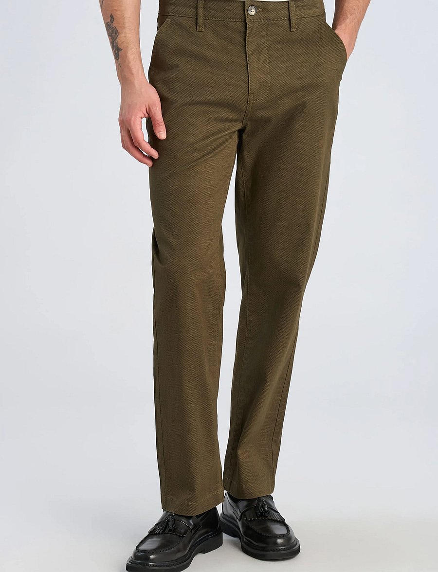 Lindbergh - AOP superflex chino pants - freizeithosen - dk olive - 3