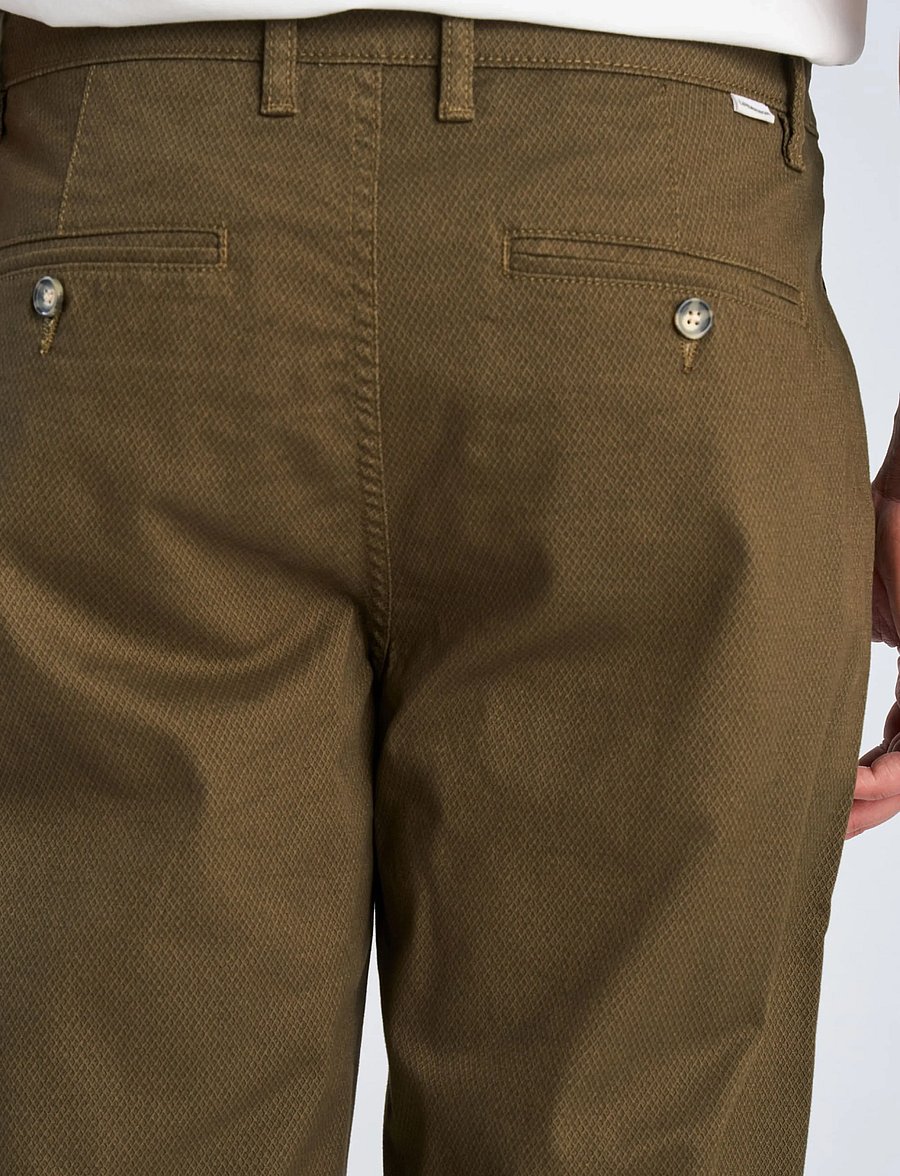 Lindbergh - AOP superflex chino pants - freizeithosen - dk olive - 5