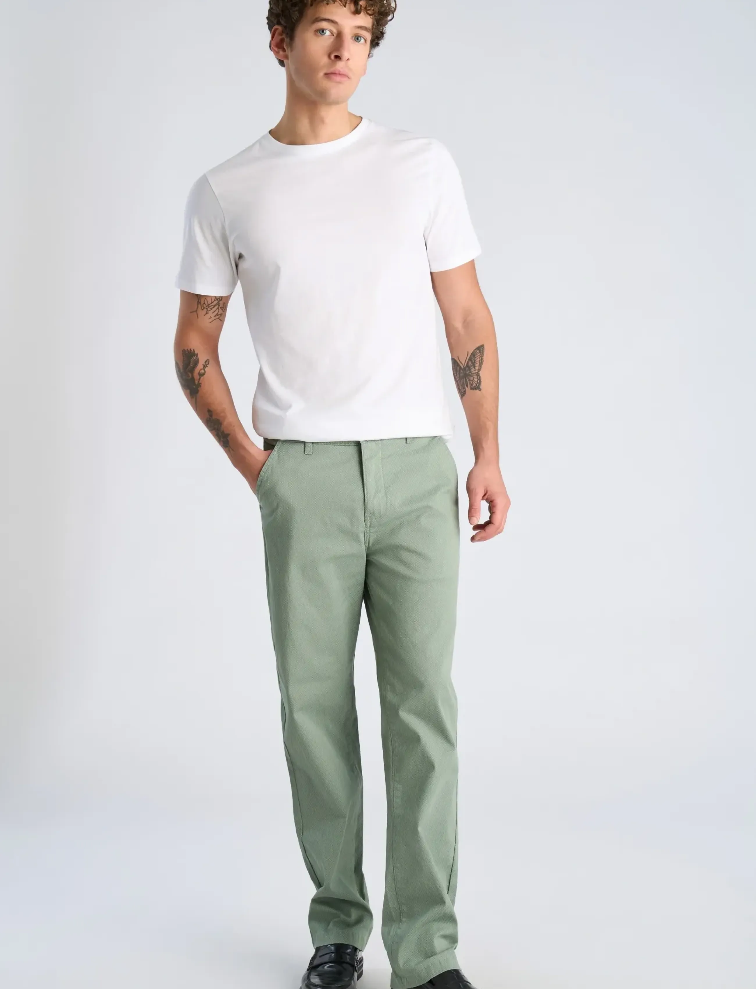 Lindbergh AOP superflex chino pants - Casual bukser - GREEN / green
