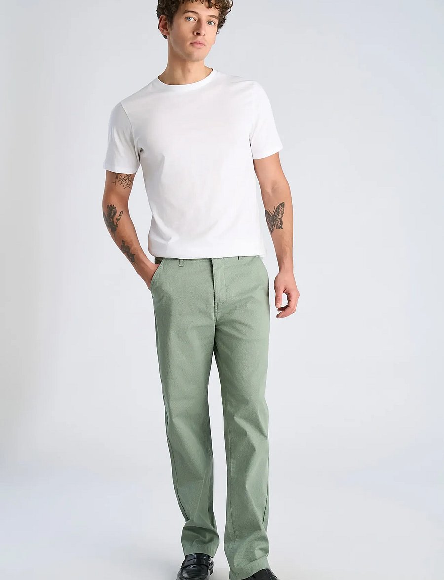 Lindbergh - AOP superflex chino pants - casual byxor - green - 0