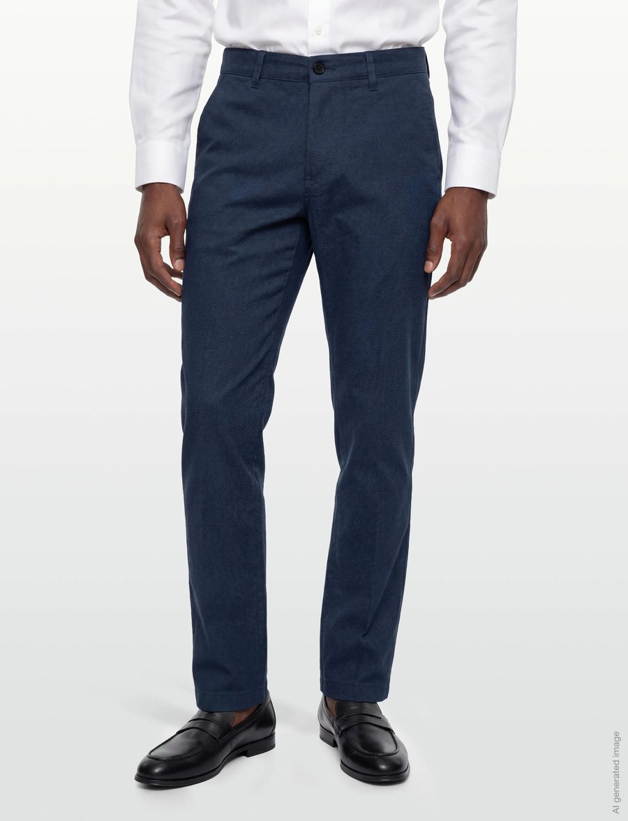 Lindbergh - AOP superflex chino pants - casual byxor - navy - 3
