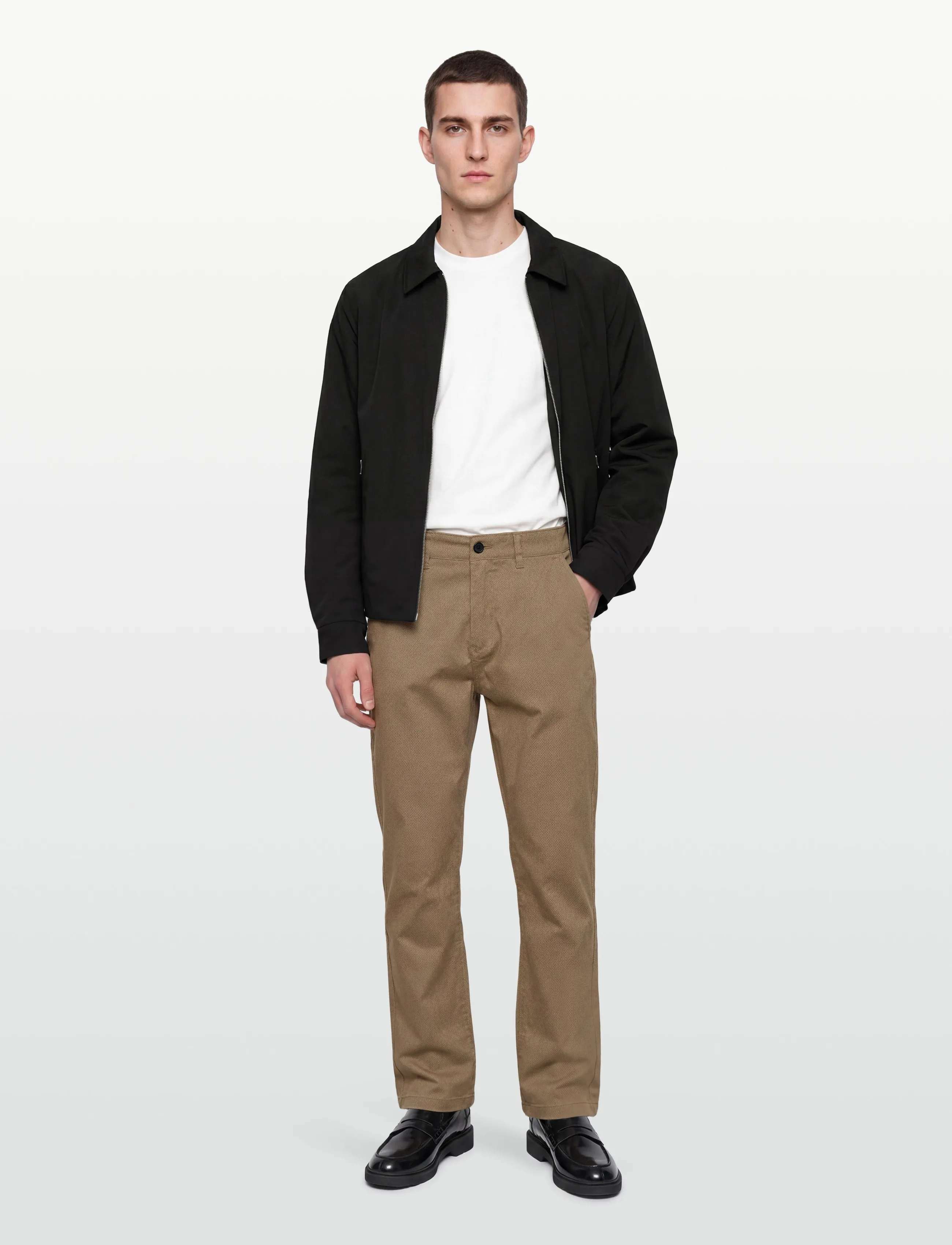 Lindbergh Aop Superflex Chino Pants, 32 x 32, Beige, Bukser > Afslappet, Herre