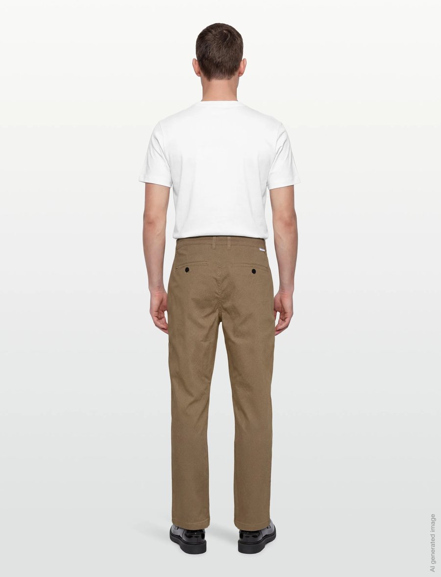 Lindbergh - AOP superflex chino pants - casual byxor - sand - 4