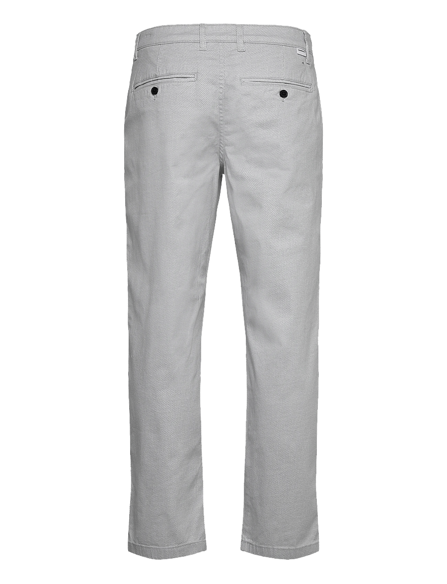Lindbergh - AOP superflex chino pants - casual byxor - white - 2